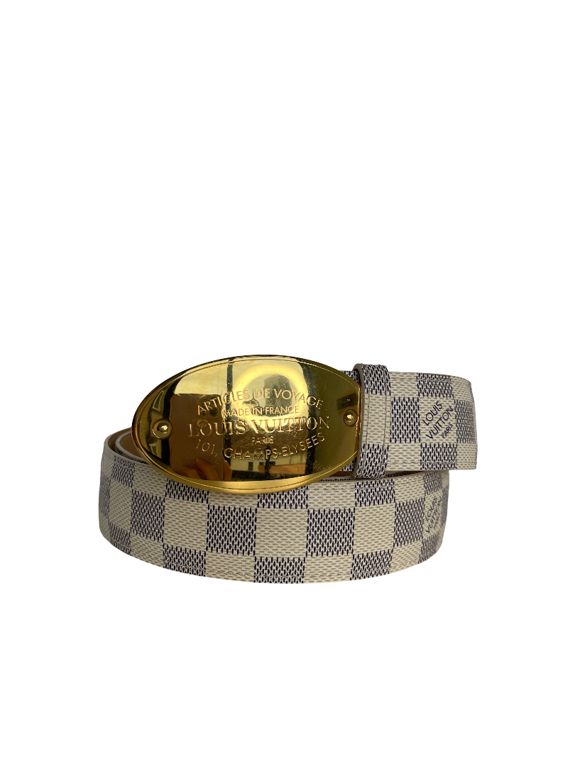 Louis Vuitton Damier Azur Canvas Voyage Belt 95/38