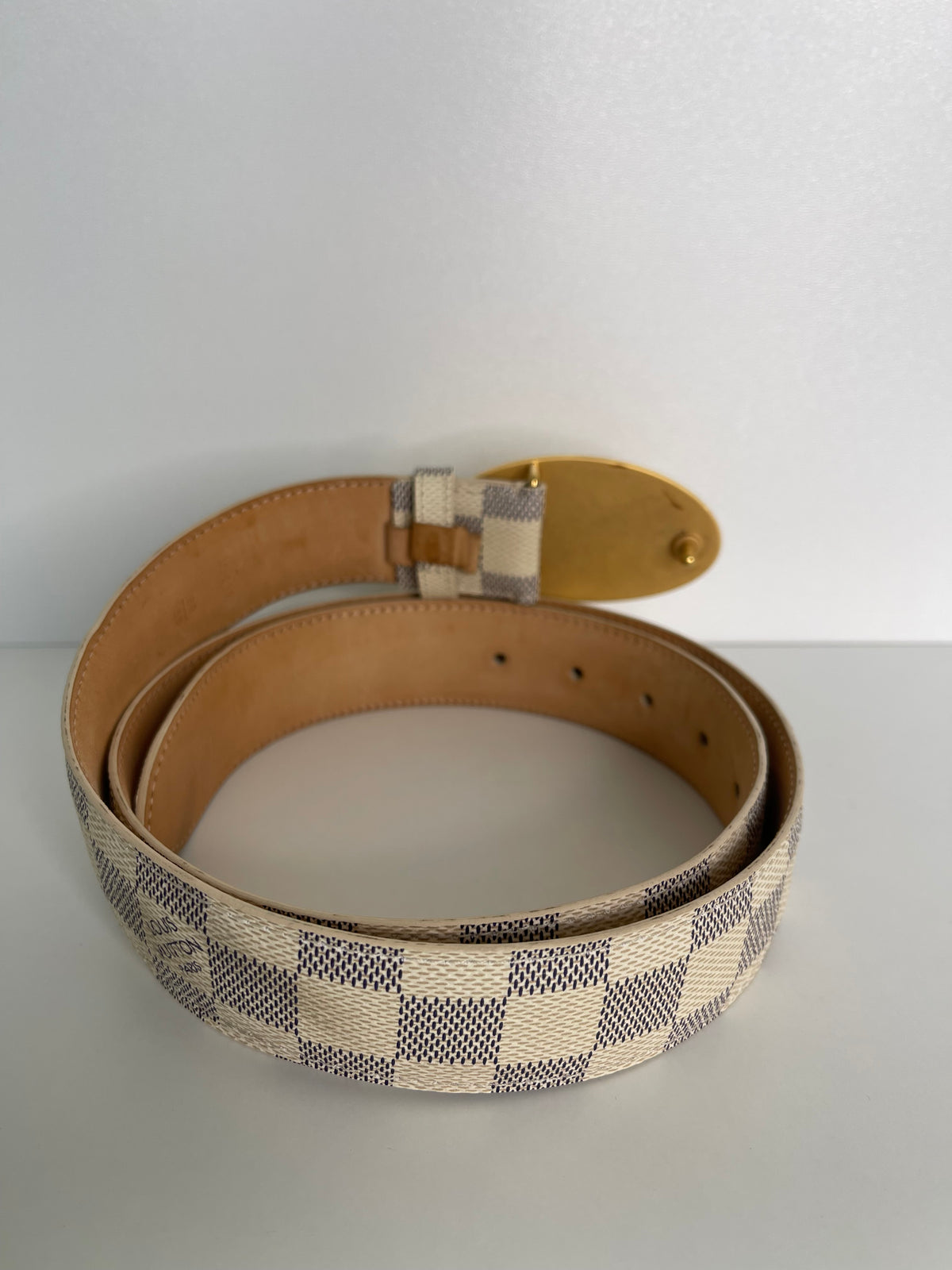 Louis Vuitton Damier Azur Canvas Voyage Belt 95/38
