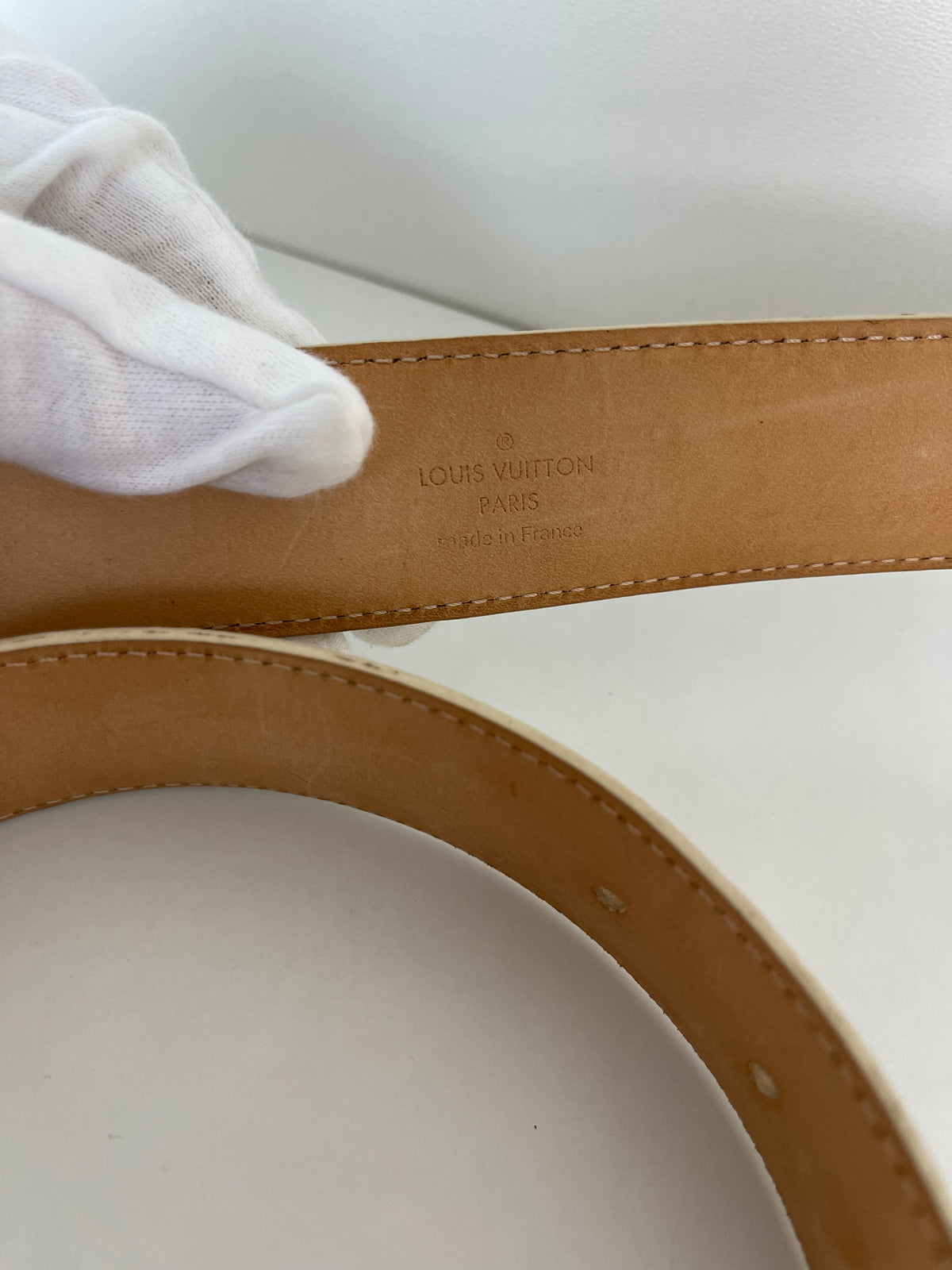 Louis Vuitton Damier Azur Canvas Voyage Belt 95/38