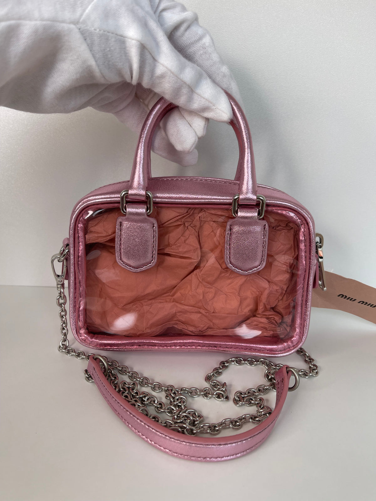 Miu Miu Metallic Effect
Transparent Mini Bag