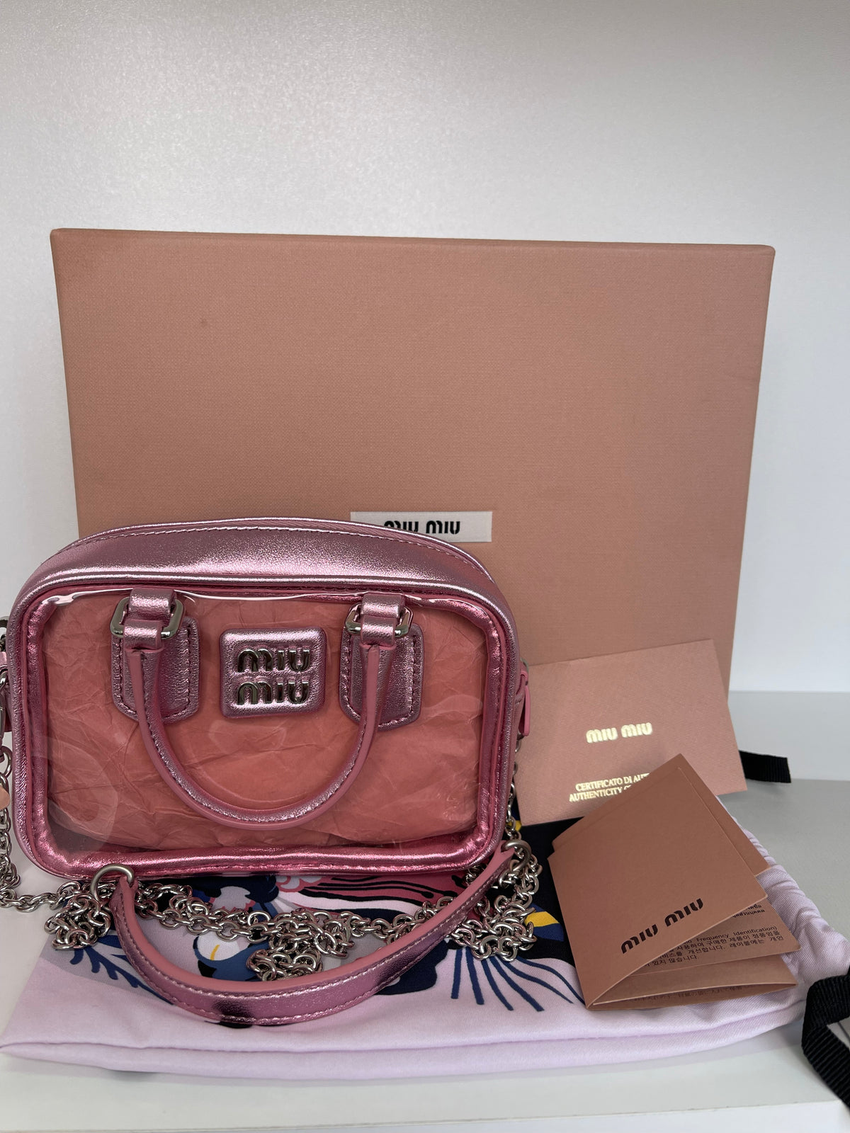 Miu Miu Metallic Effect
Transparent Mini Bag