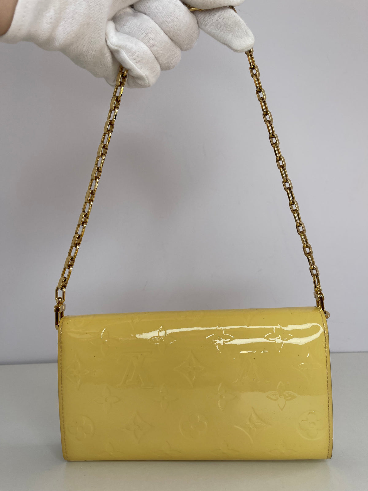 Louis Vuitton Citrine Monogram Vernis Chaine Wallet Bag