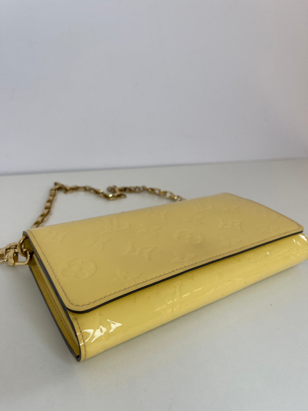 Louis Vuitton Citrine Monogram Vernis Chaine Wallet Bag