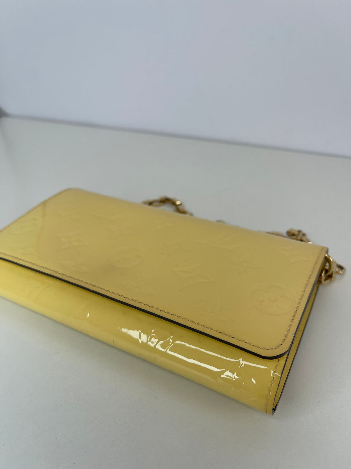 Louis Vuitton Citrine Monogram Vernis Chaine Wallet Bag