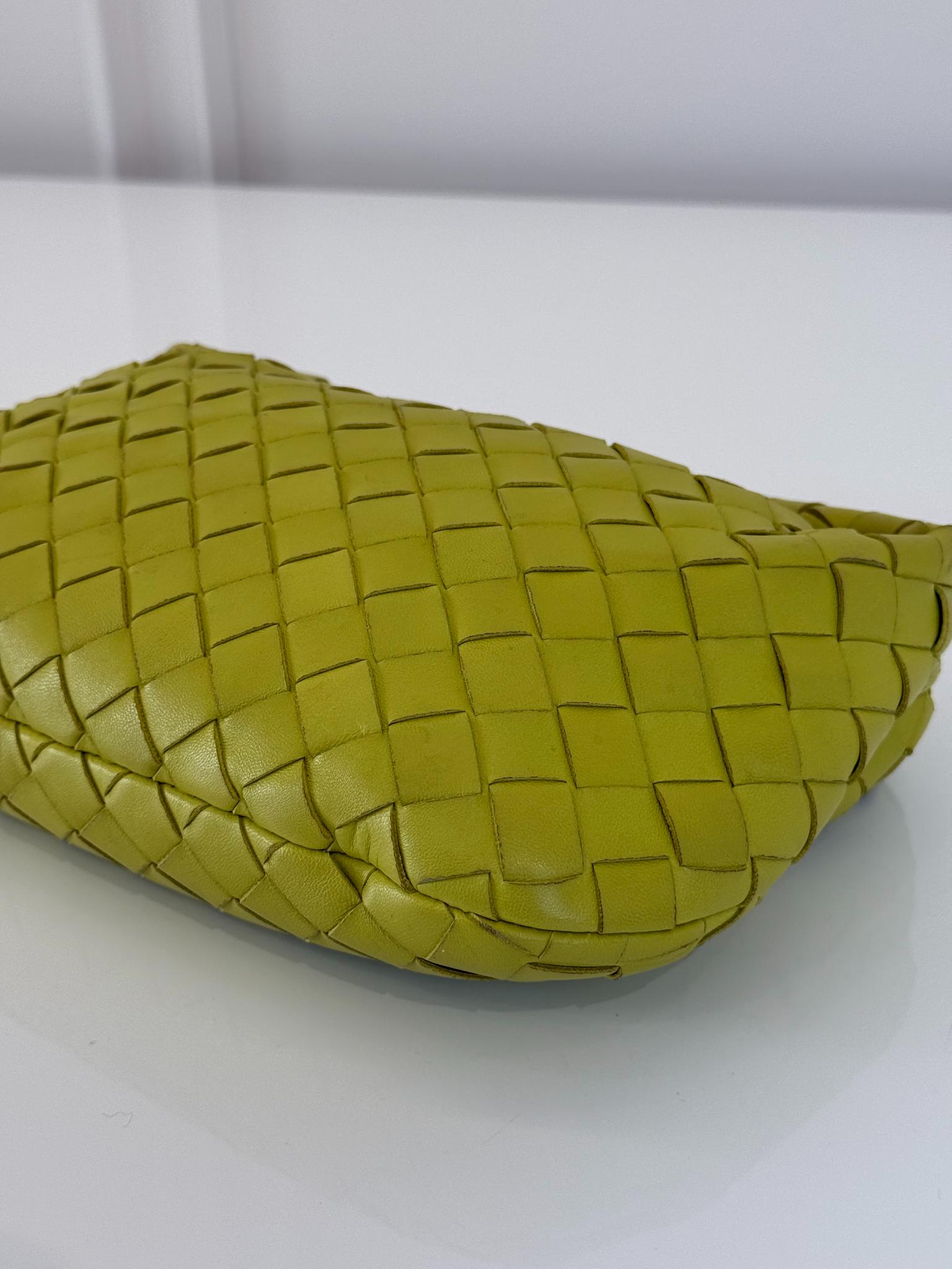 Bottega Veneta Kiwi Intrecciato Woven Nappa Leather Mini Jodie Bag