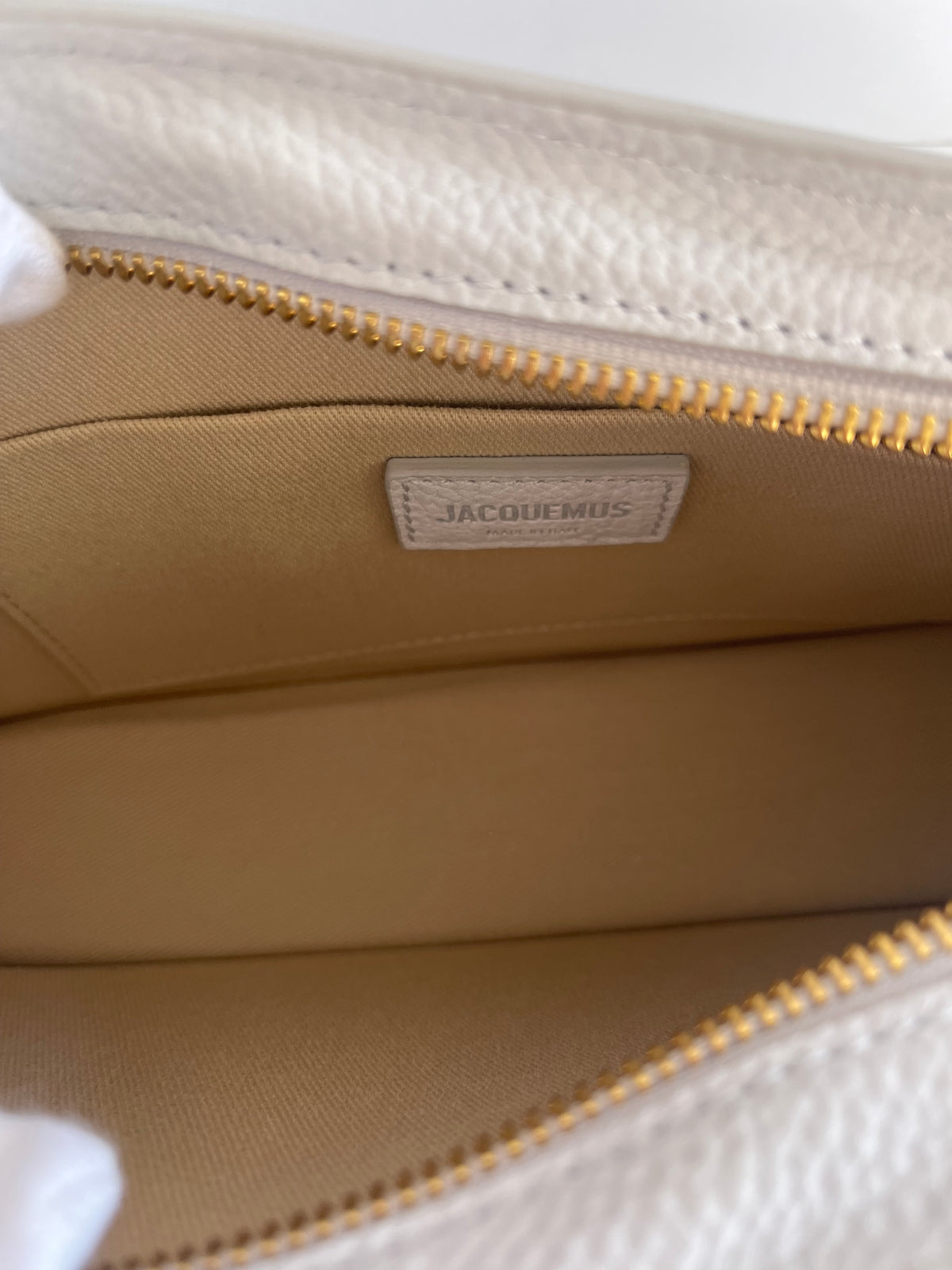 Jacquemus “la Vague” Asymmetric Light Grey Shoulder Bag