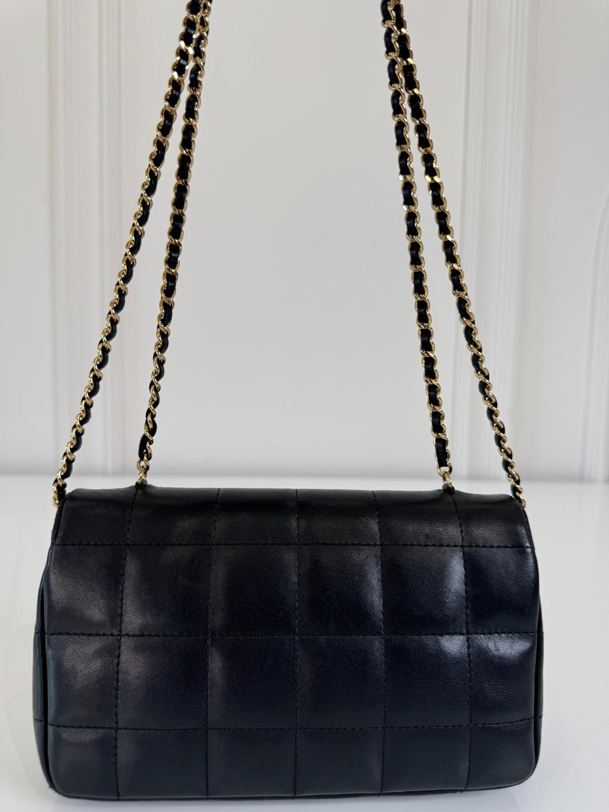 Chanel Black Lambskin Chocolate Bar Mini Flap Bag