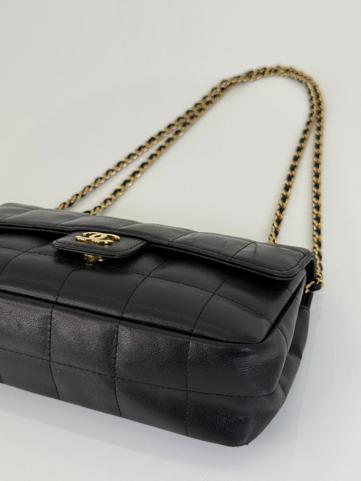 Chanel Black Lambskin Chocolate Bar Mini Flap Bag