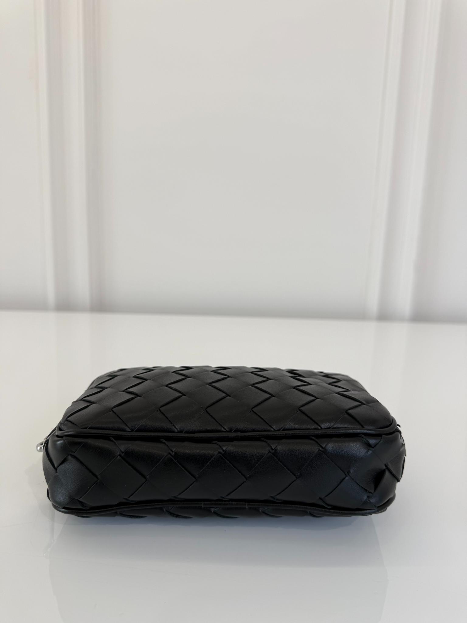 Bottega Veneta Black Intrecciato Leather Mini Pouch