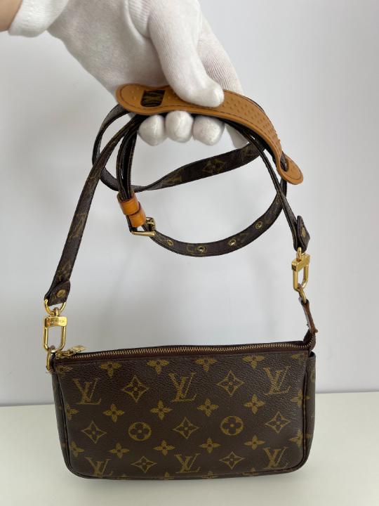 Louis Vuitton Vintage Pochette Accessoires with Monogram Crossbody Strap