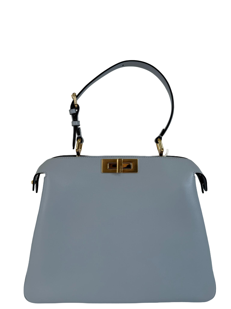 Fendi Peekaboo Soft Medium Pale Blue Leather Bag
