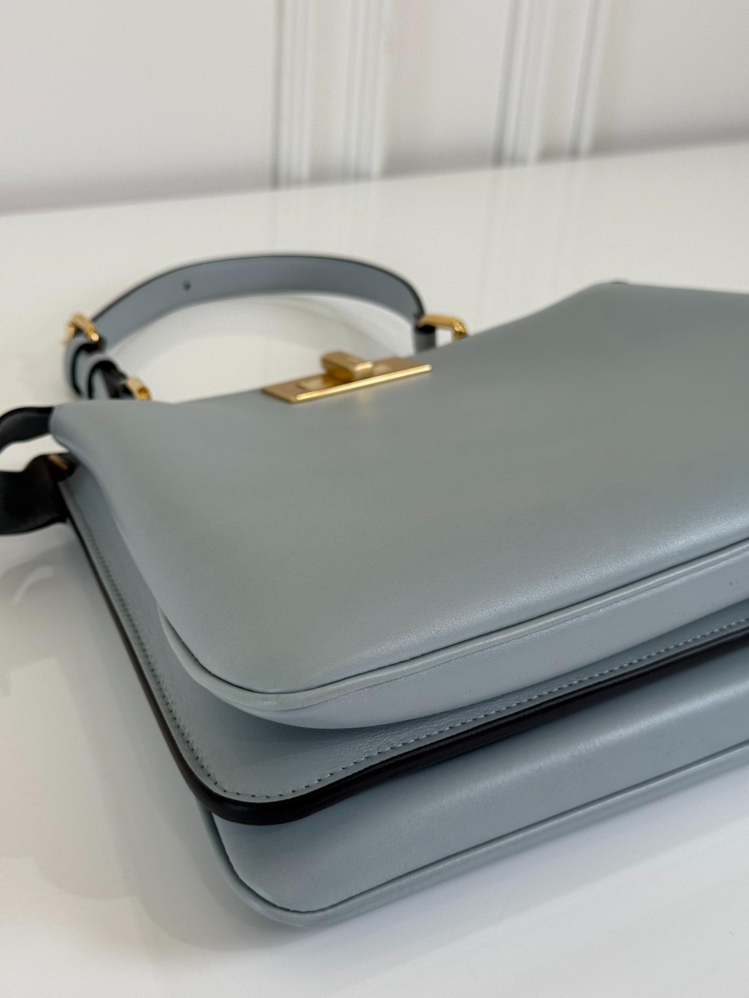 Fendi Peekaboo Soft Medium Pale Blue Leather Bag