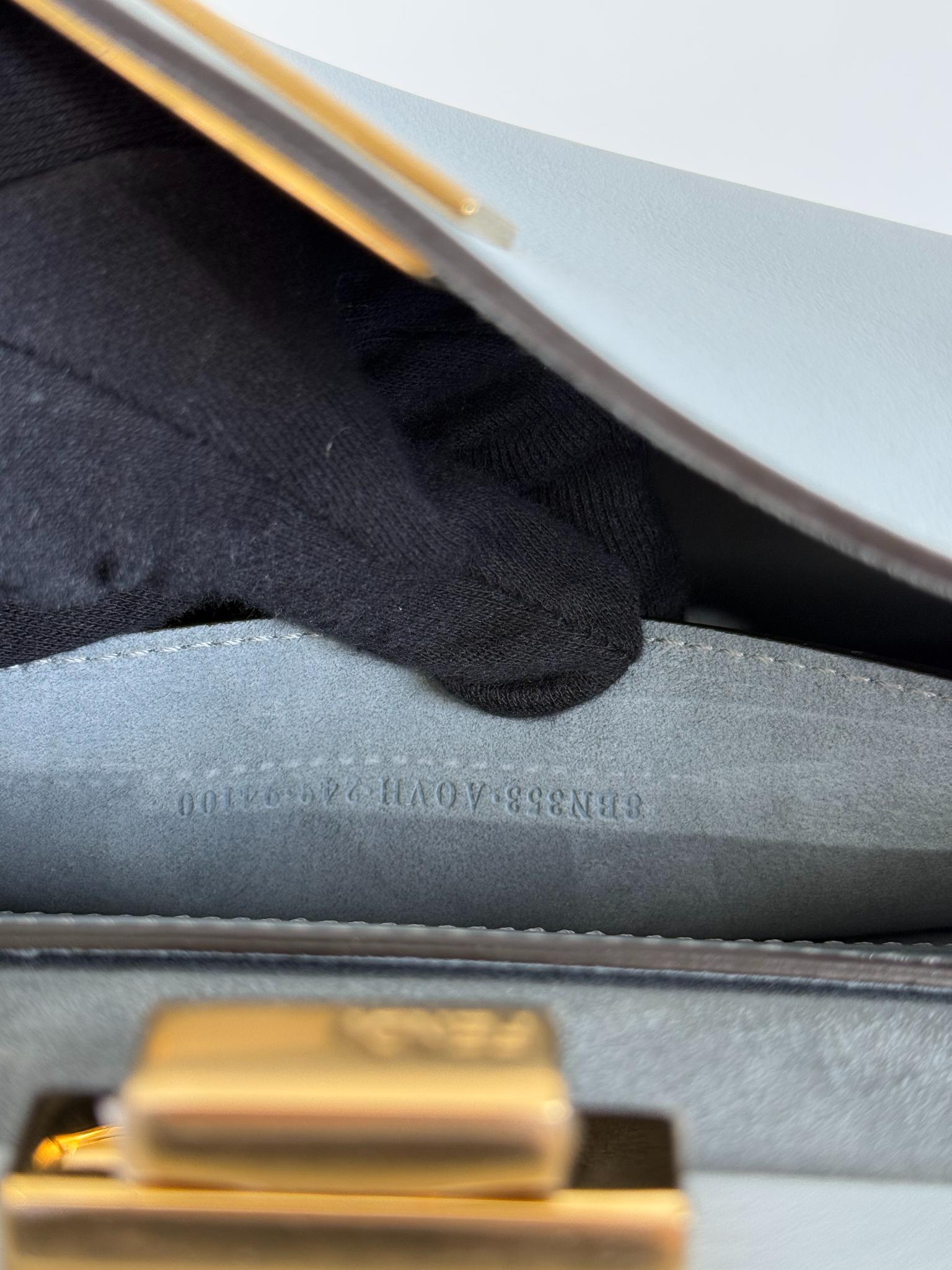 Fendi Peekaboo Soft Medium Pale Blue Leather Bag