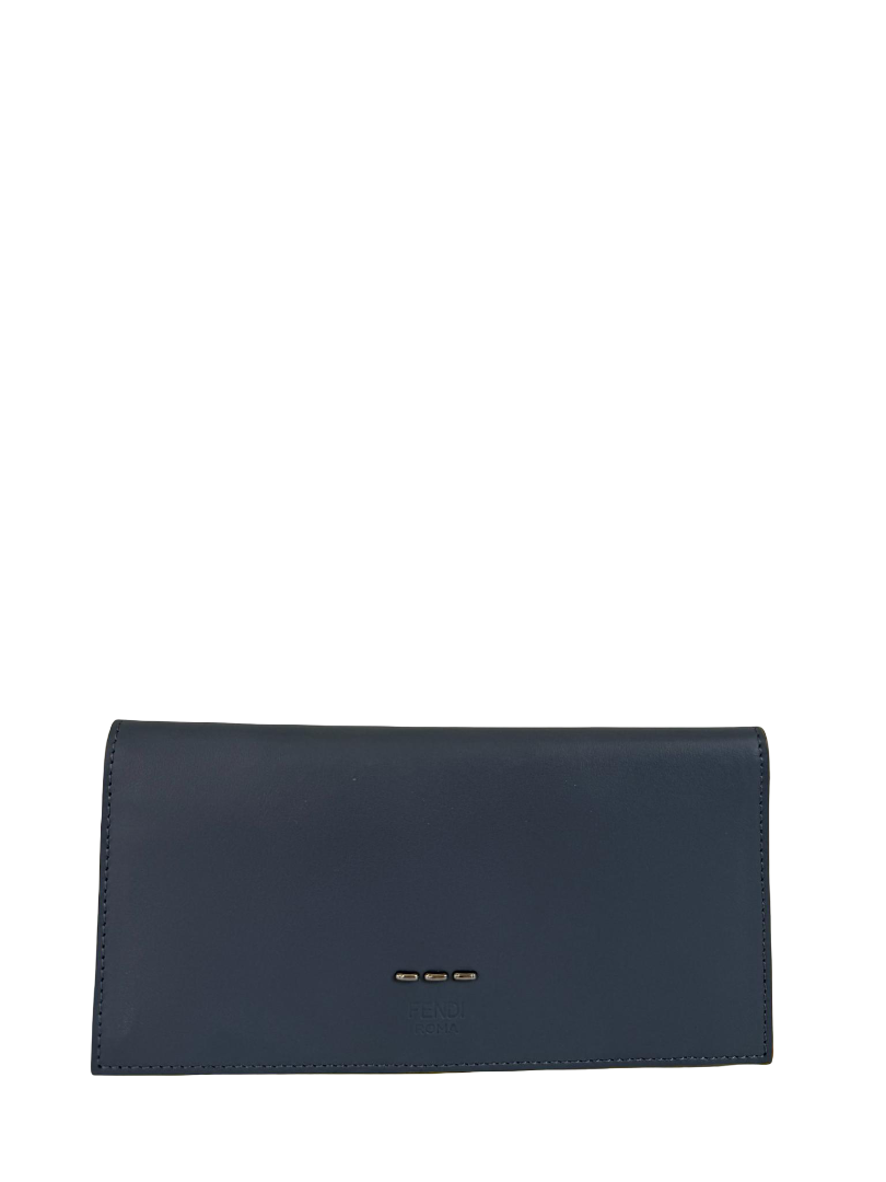 Fendi Grey Leather Continental Bifold Bill Wallet