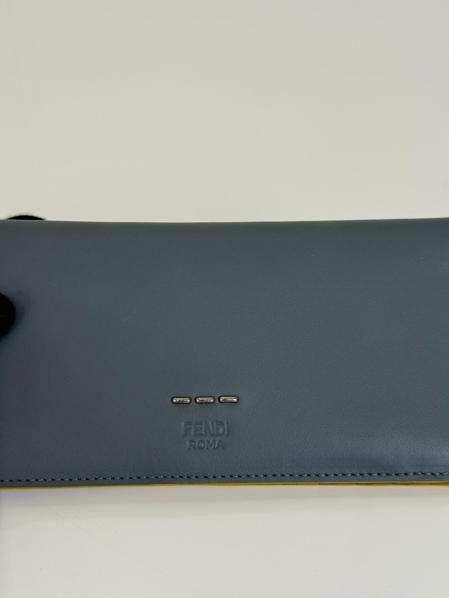 Fendi Grey Leather Continental Bifold Bill Wallet