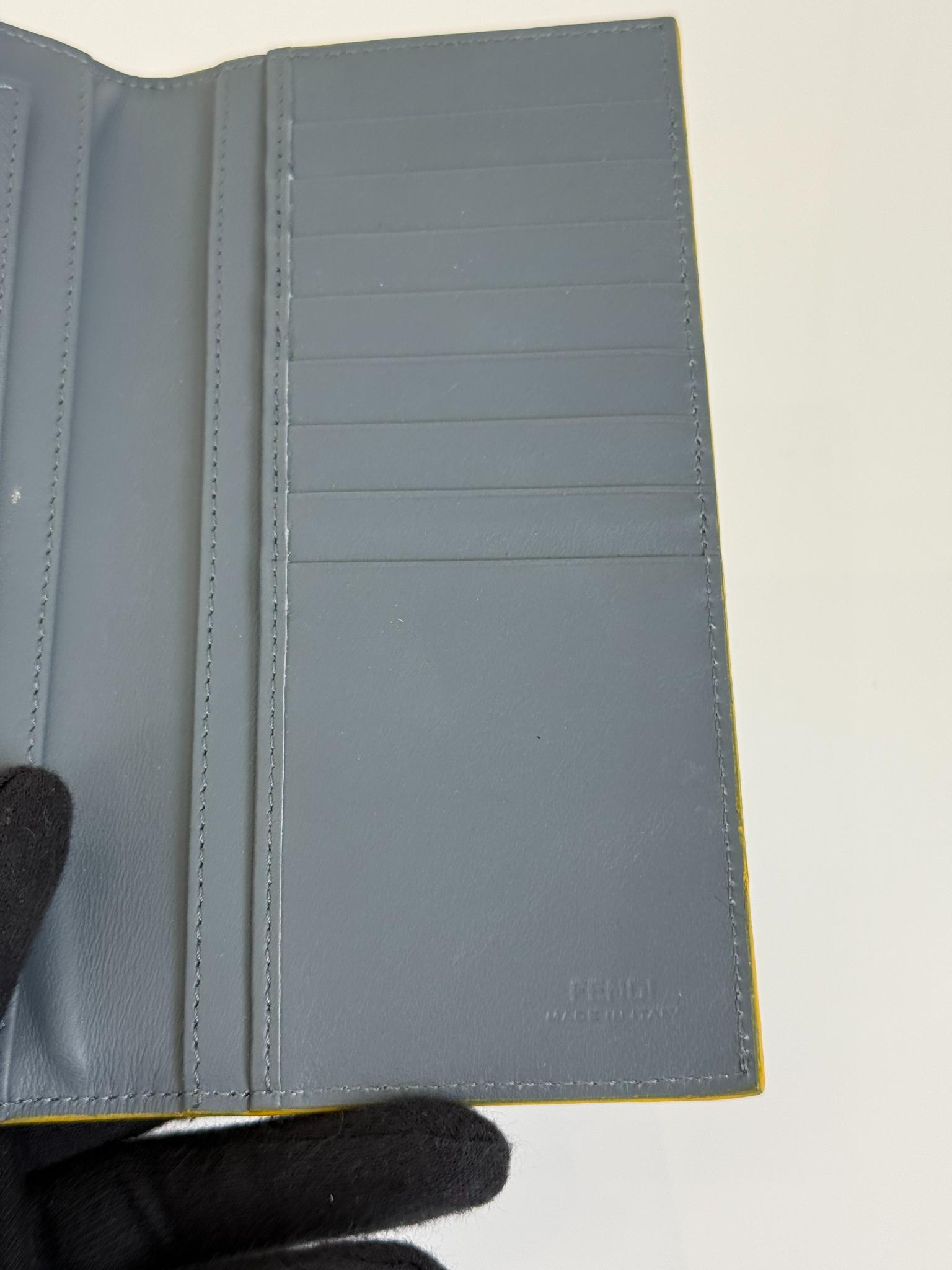 Fendi Grey Leather Continental Bifold Bill Wallet
