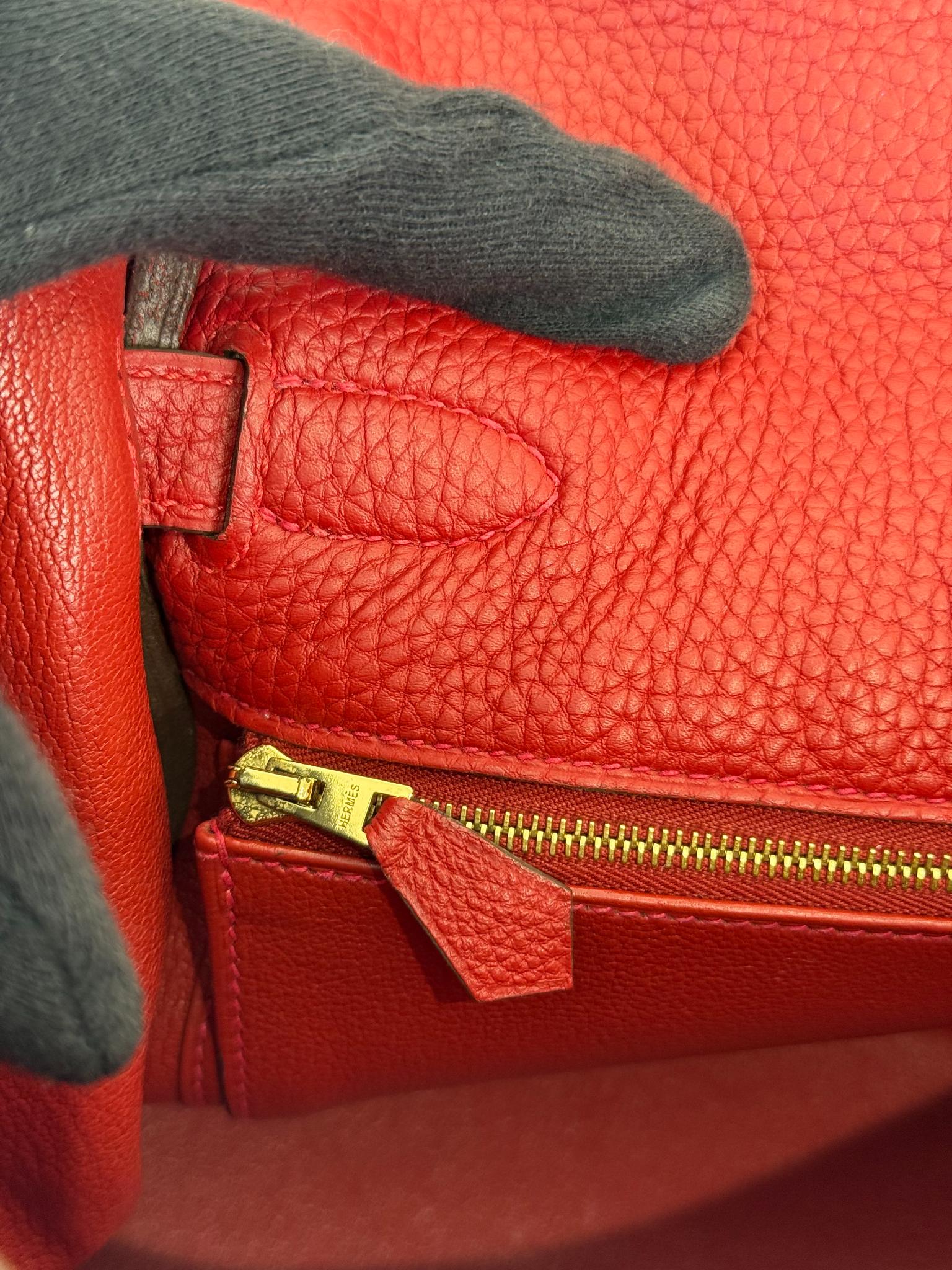 Hermès Kelly 32 Rouge Grenat Togo Leather GHW