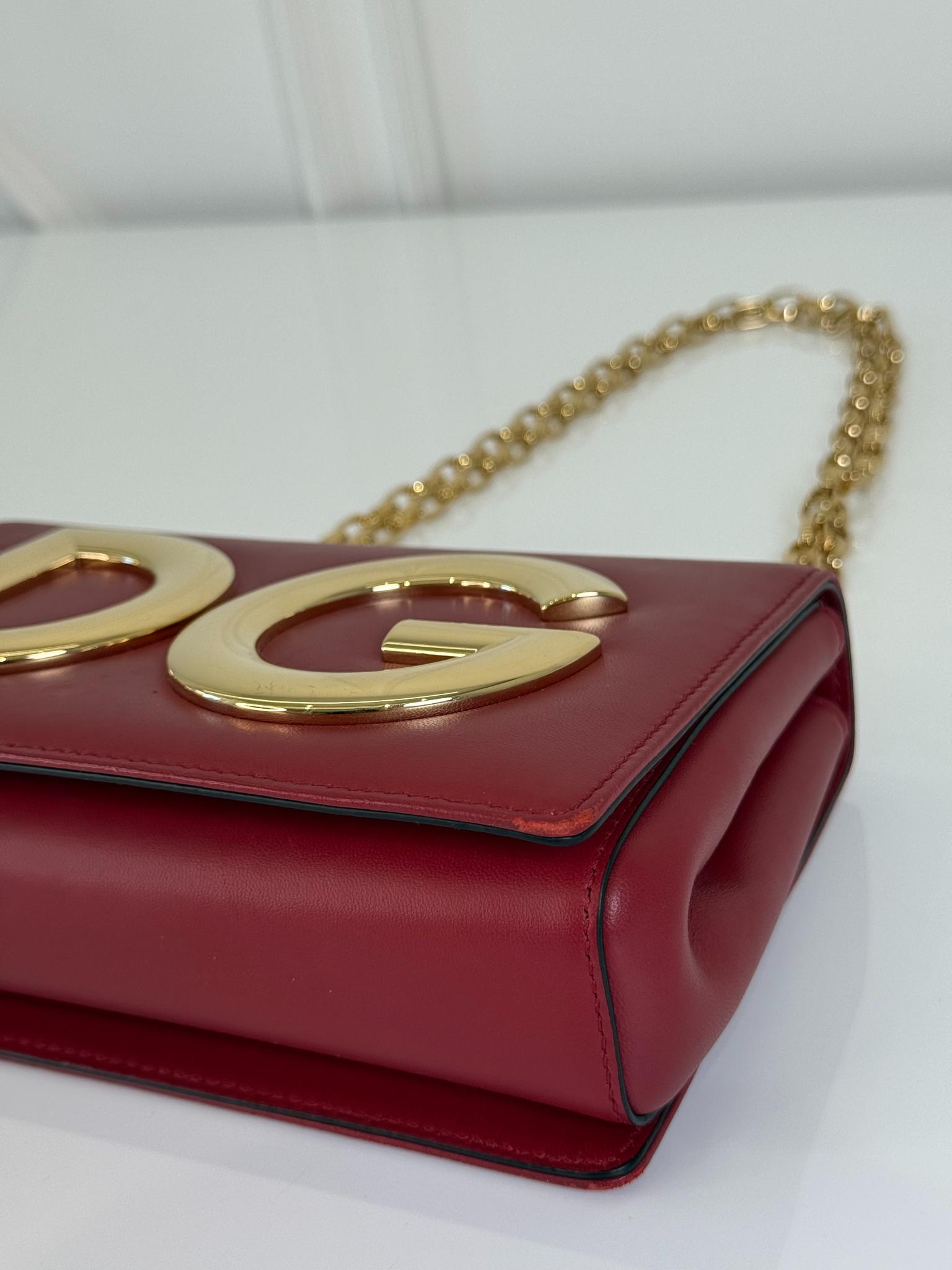 Dolce Gabbana DG Girls Red Calfskin Leather Shoulder Bag