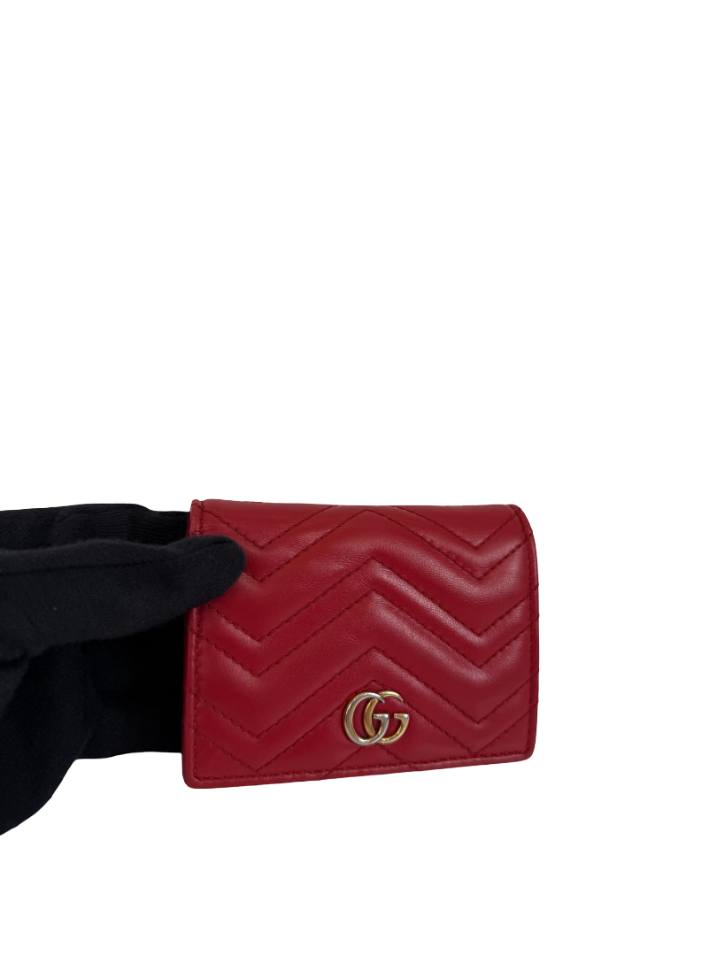 Gucci GG Marmont Red Leather Small Wallet