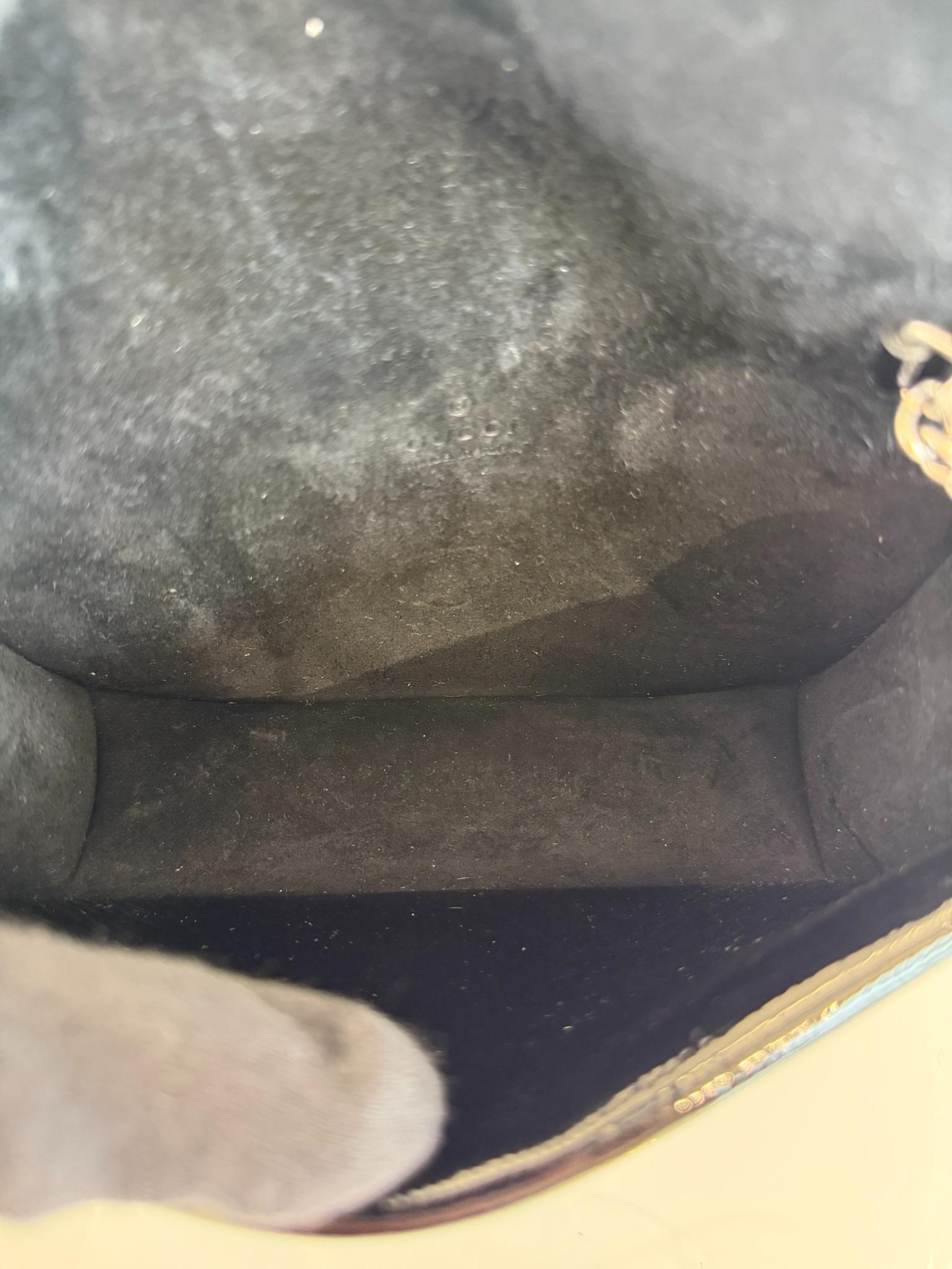 Gucci Mini Dionysus Black Crinkled Patent Leather Bag