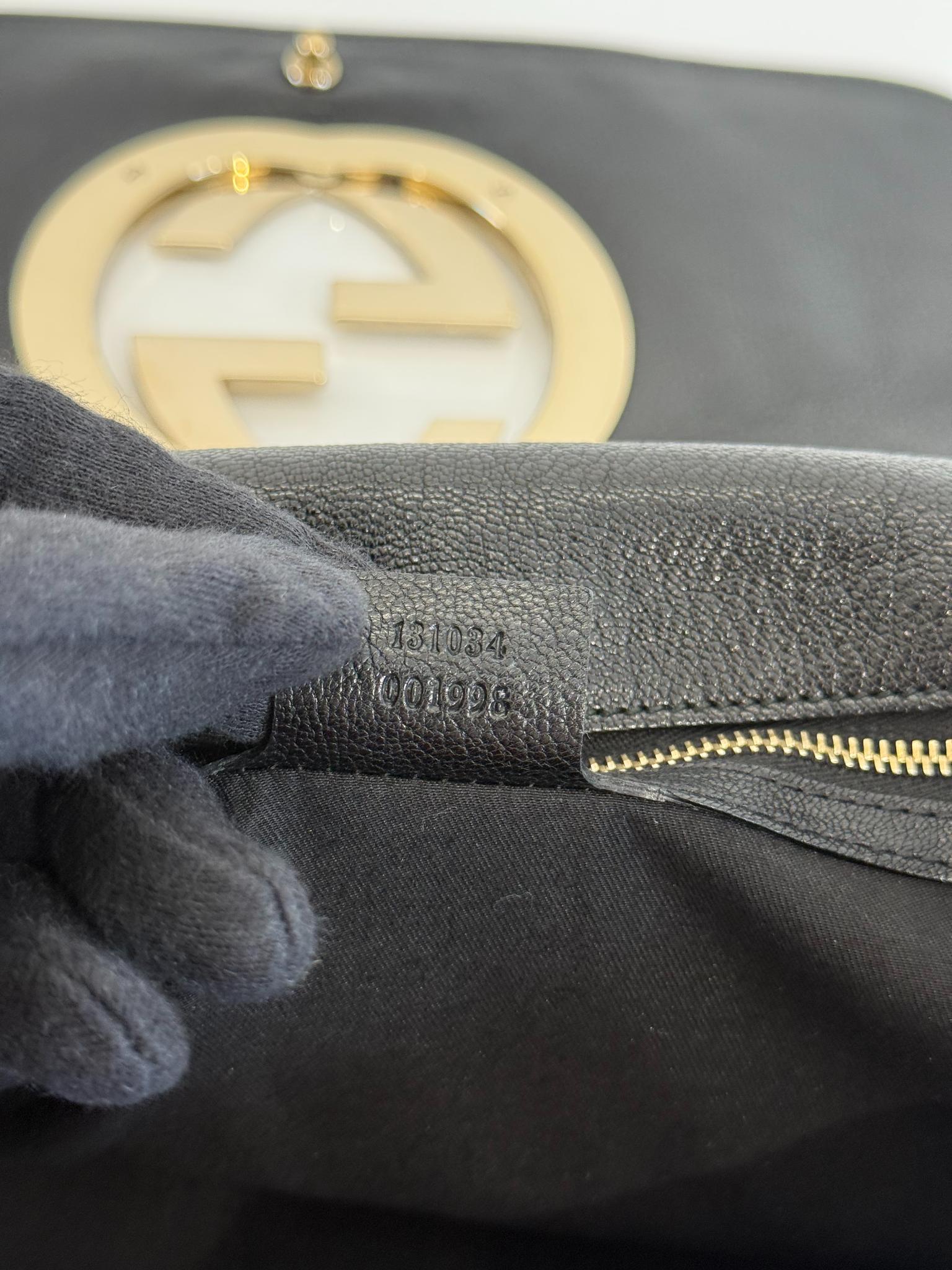 Gucci Blondie Black Calfskin Leather Shoulder Flap Bag