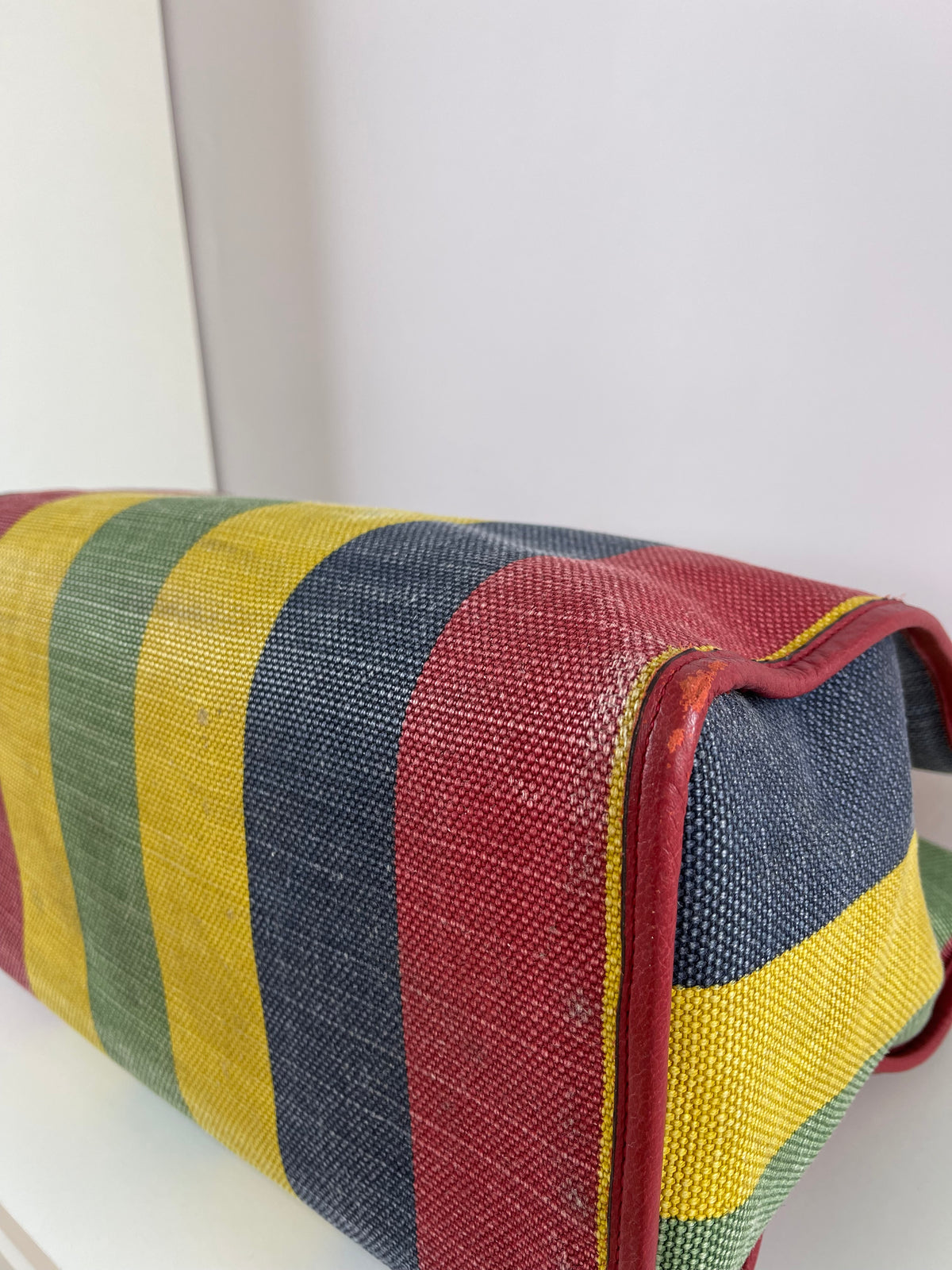 Gucci Multicolor Striped Canvas Baiadera Large Tote Bag