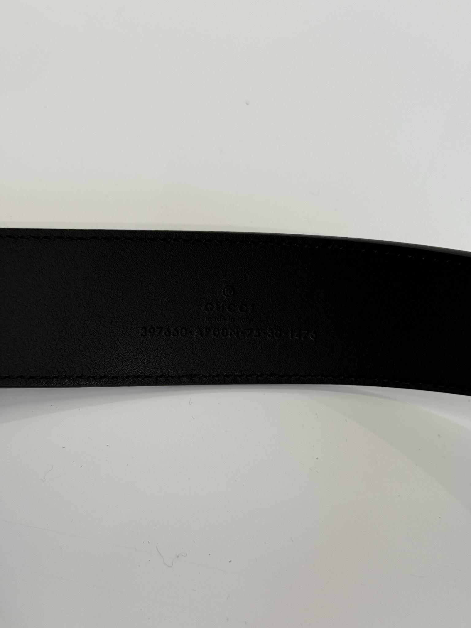 Gucci GG Marmont Buckle Black Leather Belt