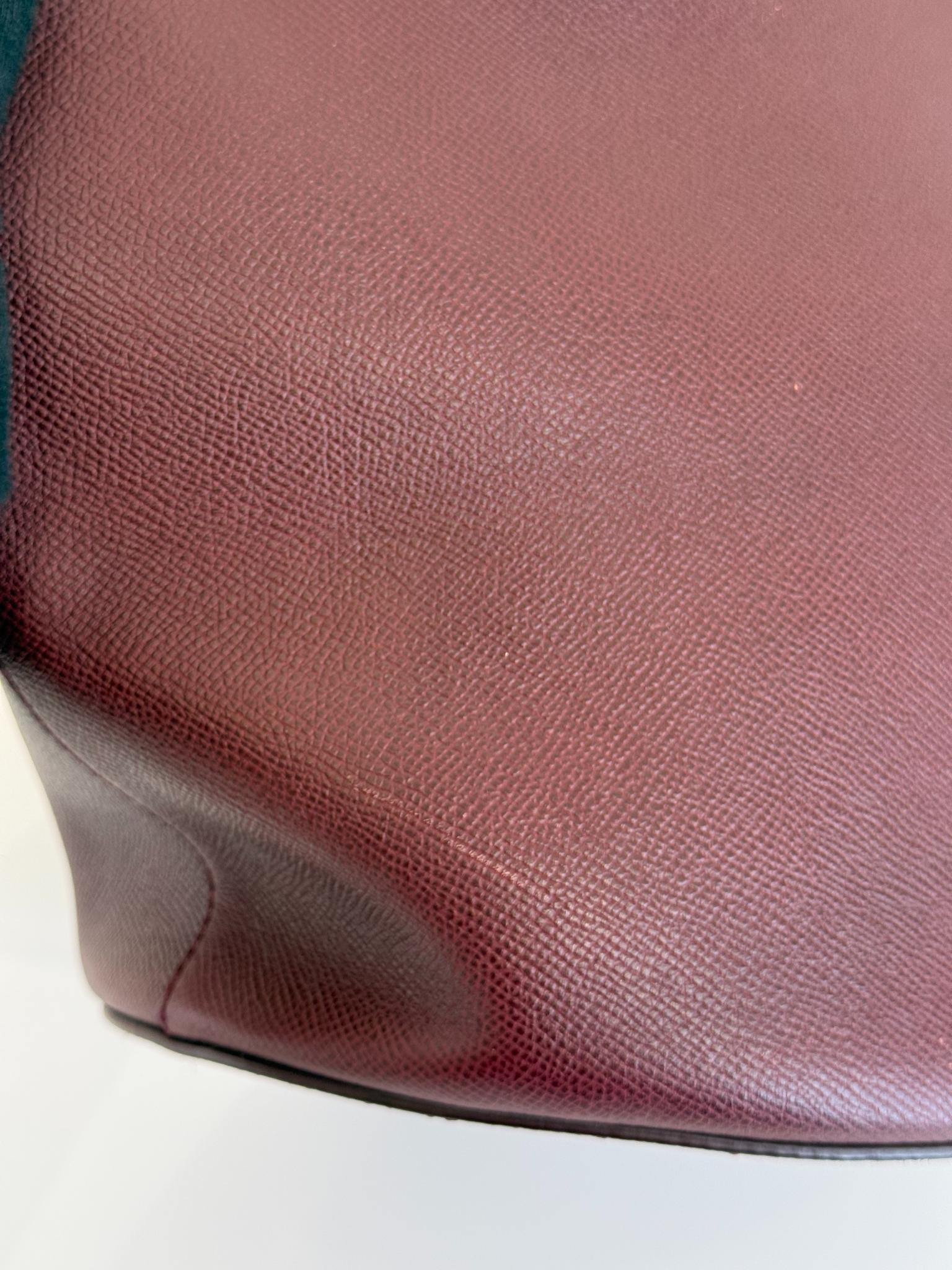 Dolce Gabbana Burgundy Grained Leather Bucket Bag