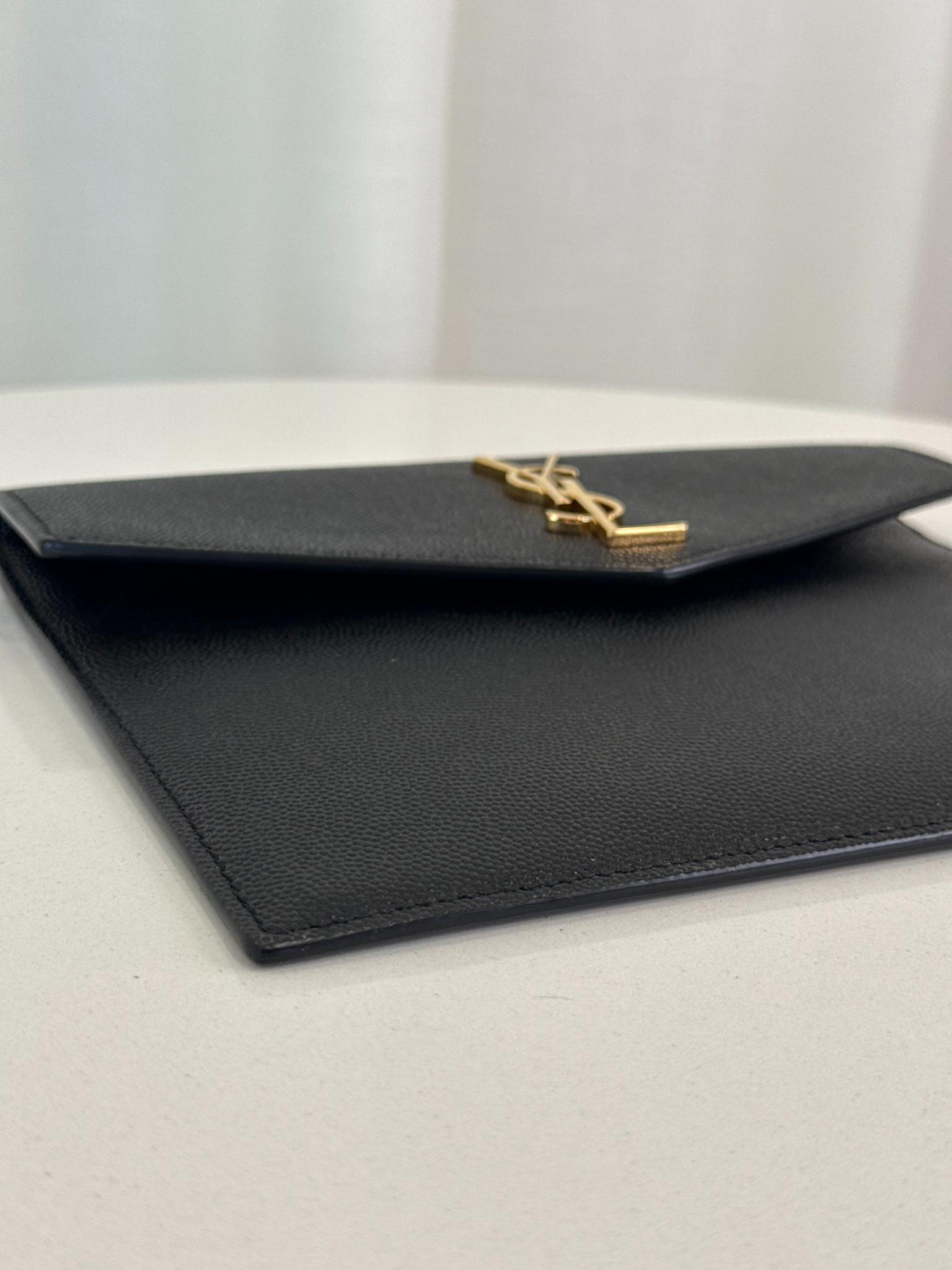 Saint Laurent Grain De Poudre Uptown Baby Pouch Black