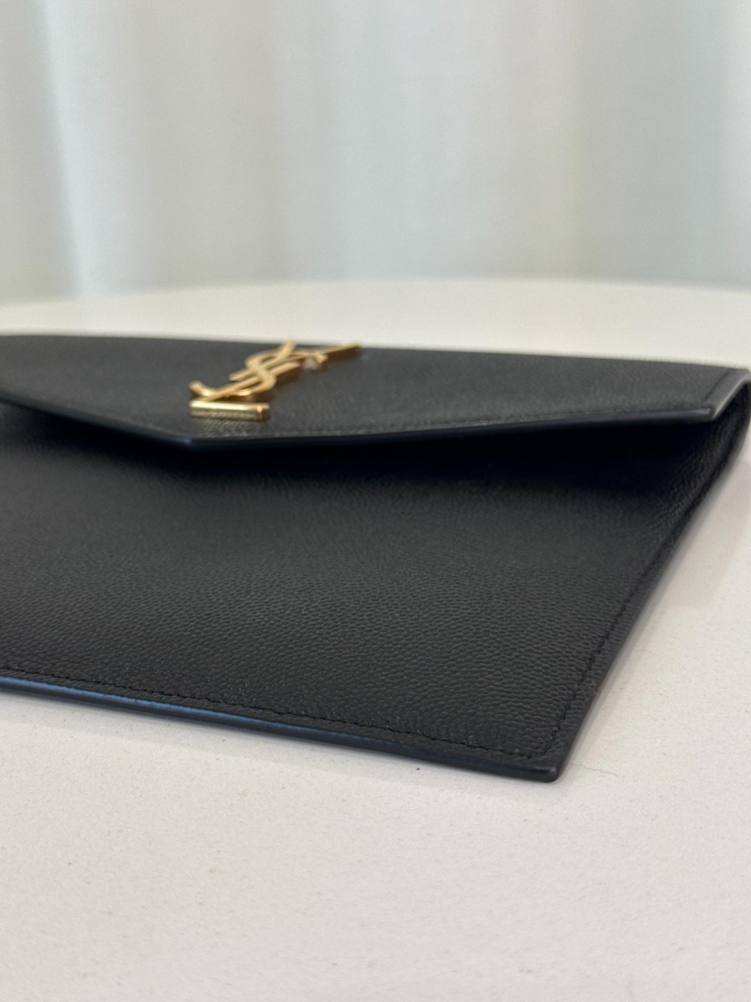 Saint Laurent Grain De Poudre Uptown Baby Pouch Black