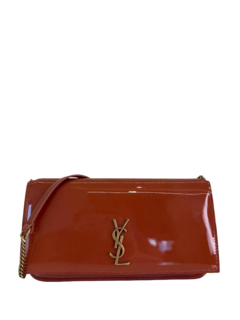 Saint Laurent Vernice Diamond Calfskin Monogram Phone Holder Crossbody Bag