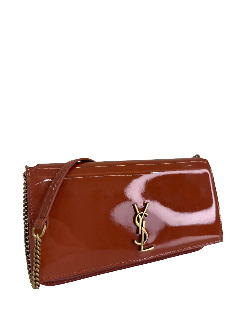 Saint Laurent Vernice Diamond Calfskin Monogram Phone Holder Crossbody Bag