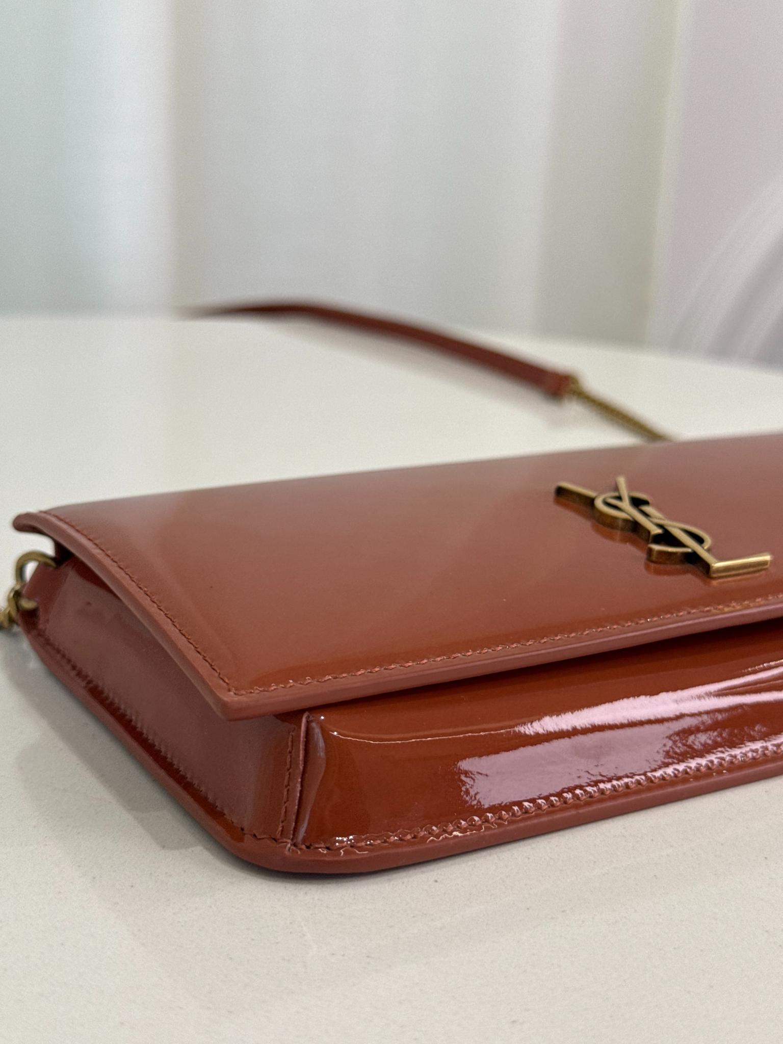 Saint Laurent Vernice Diamond Calfskin Monogram Phone Holder Crossbody Bag