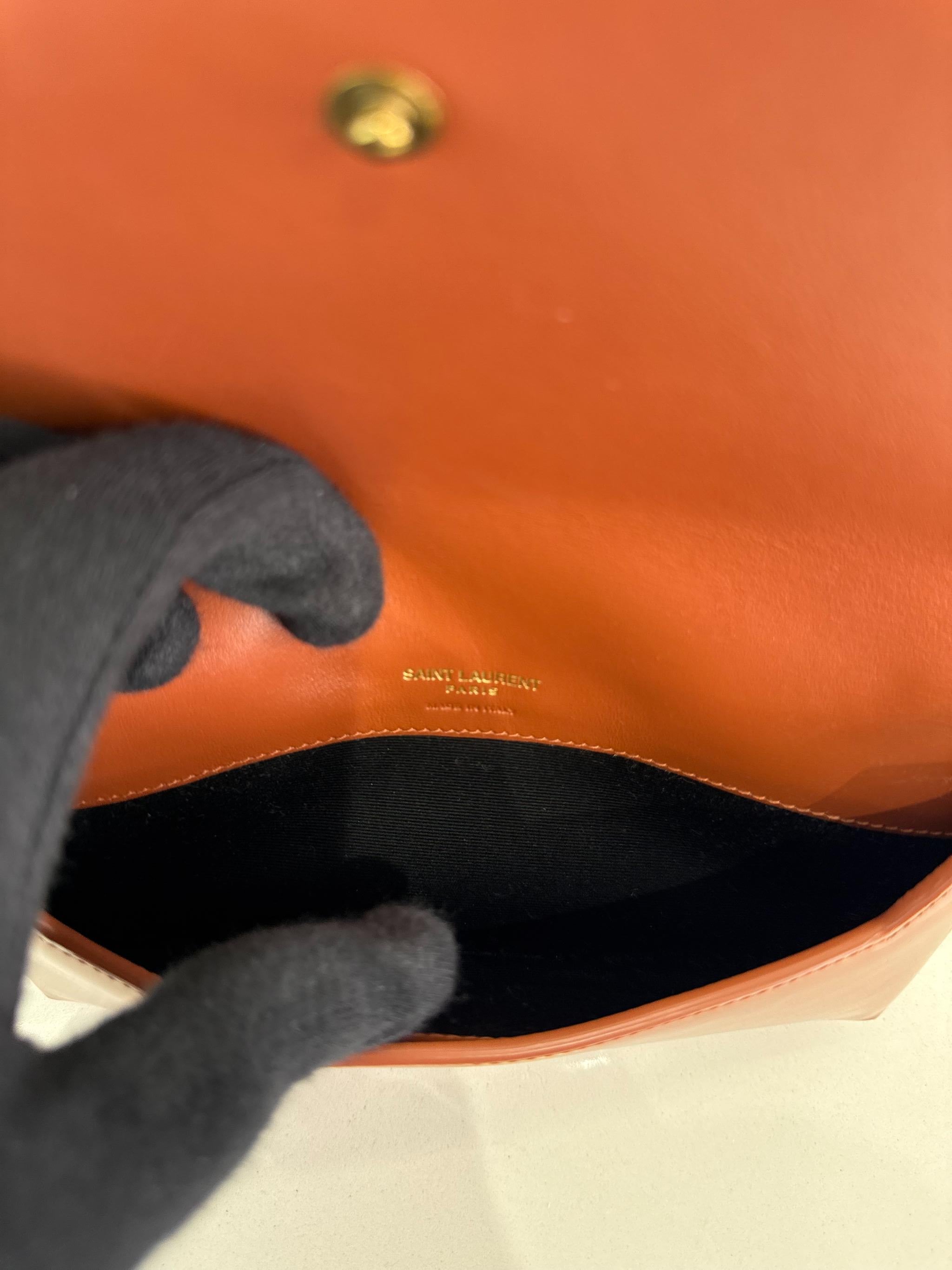 Saint Laurent Vernice Diamond Calfskin Monogram Phone Holder Crossbody Bag