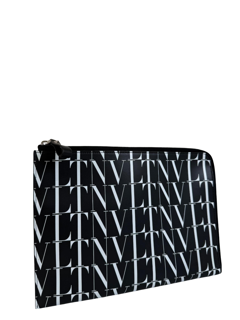 Valentino Garavani Men’s VLTN Logo Leather Clutch