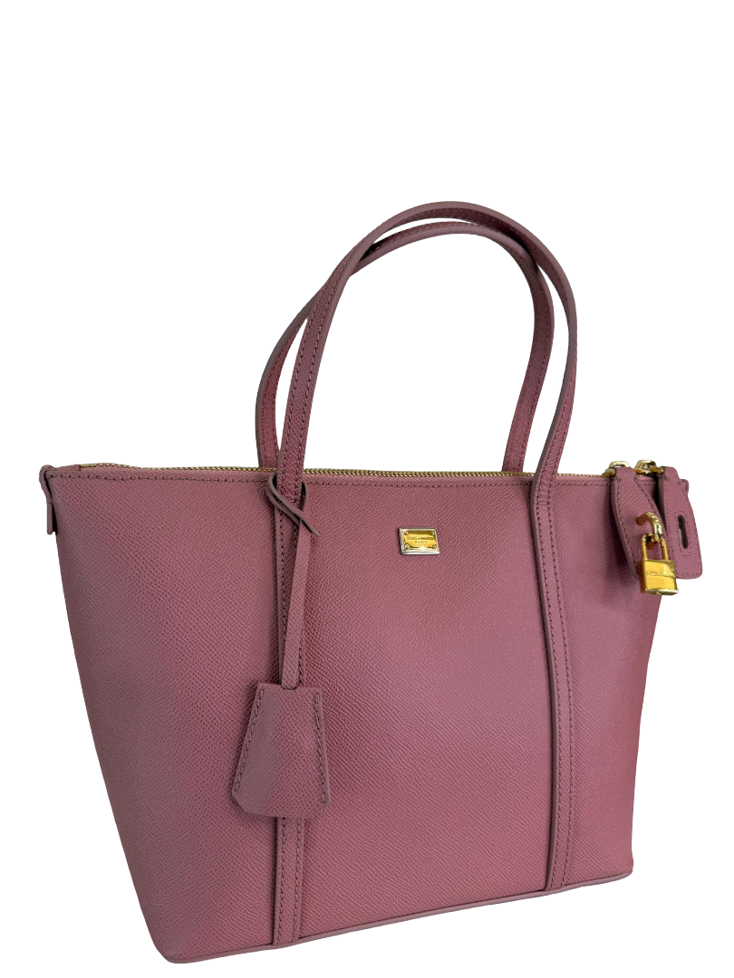Dolce Gabbana Miss Escape Pink Leather Tote