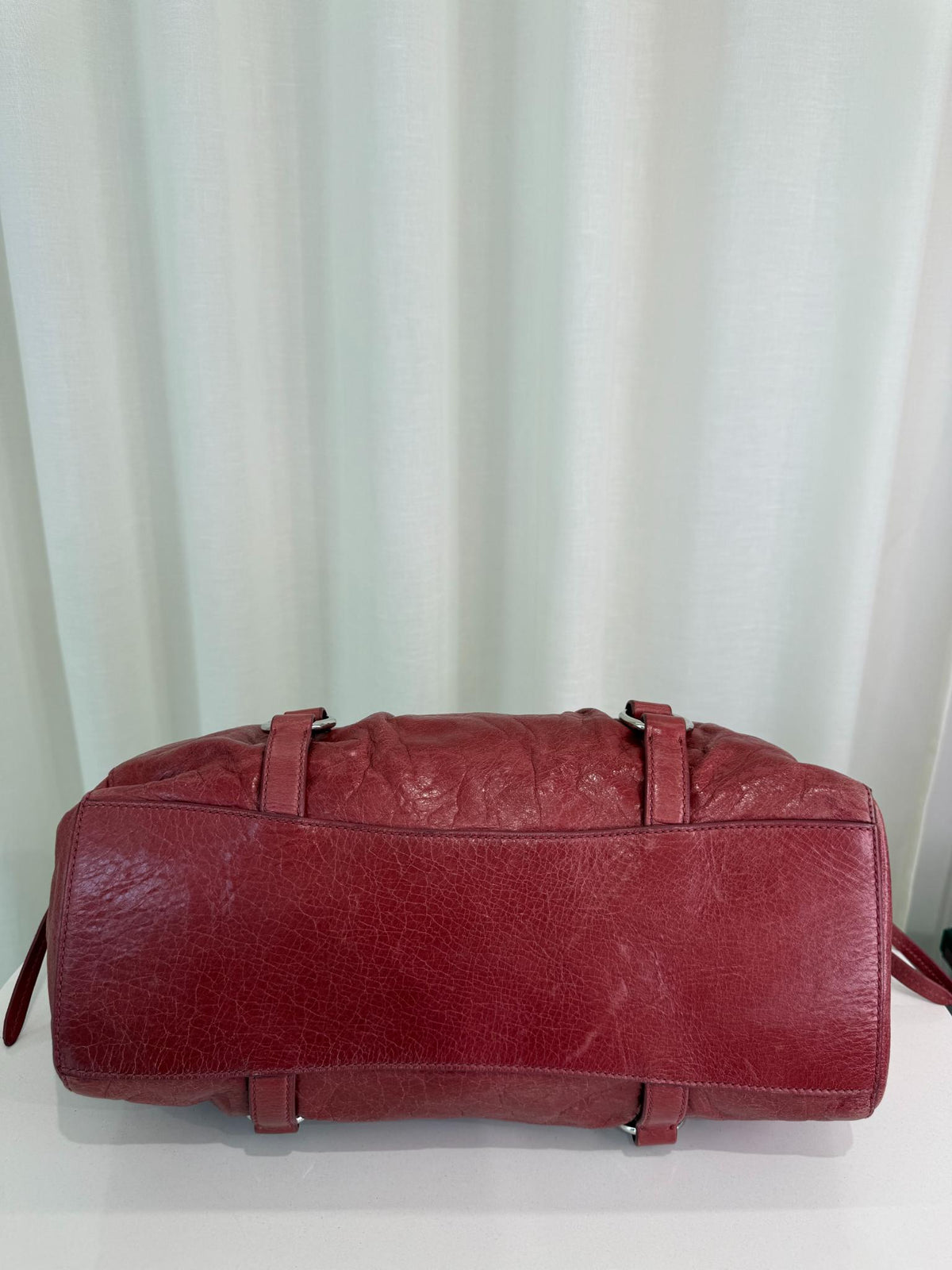 Miu Miu Vitello Lux Gathered Leather Handbag