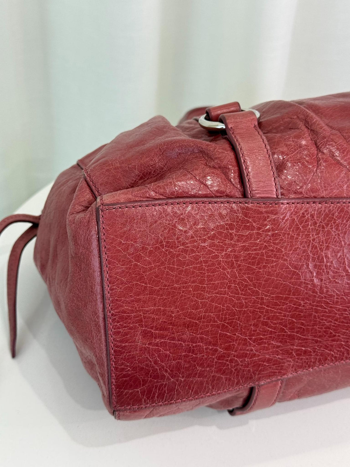 Miu Miu Vitello Lux Gathered Leather Handbag