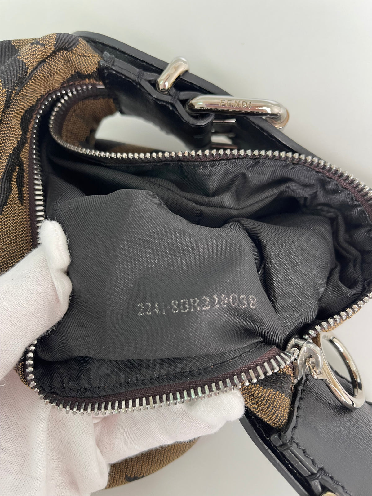 Fendi Zebra Oyster Shoulder Bag