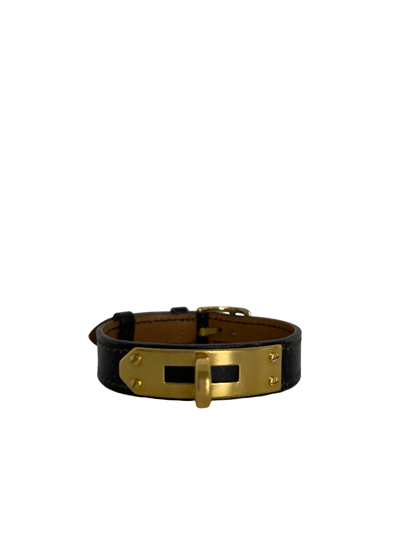 Hermès Vintage Black Box Leather GH Bracelet/Watch Strap