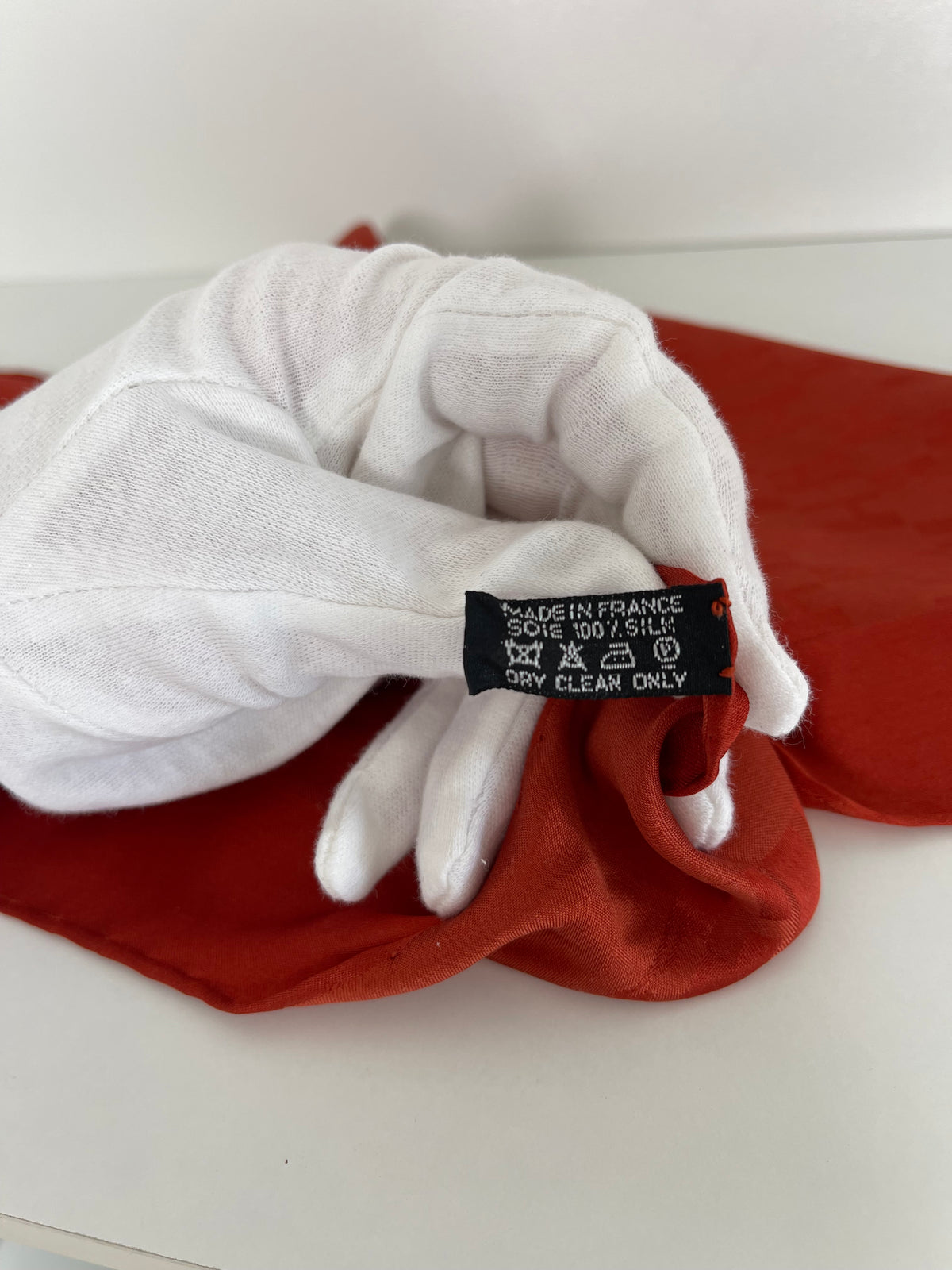 Hermès Red Op'H Pochette Silk Scarf