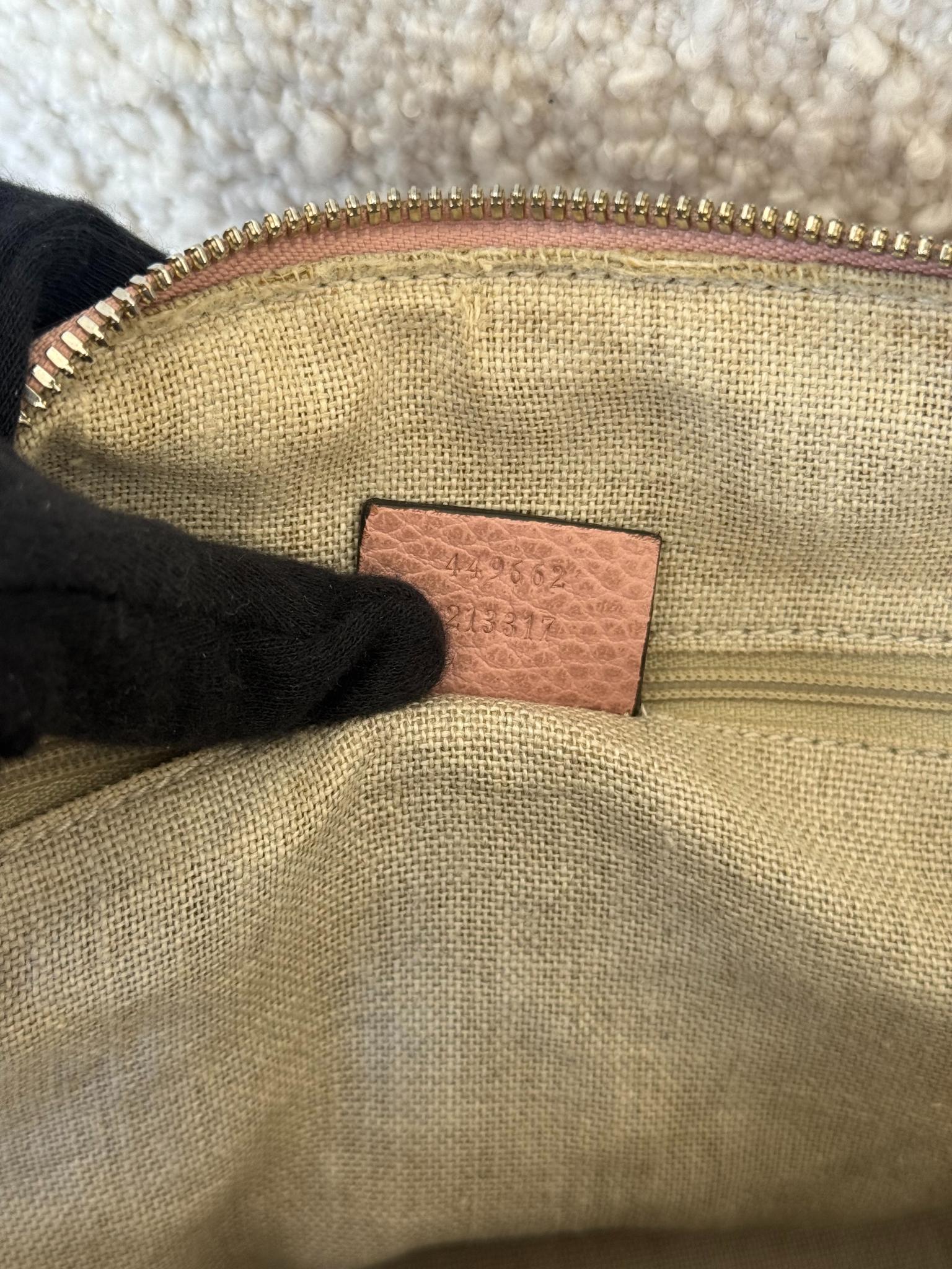 Gucci Dollar Calfskin Small GG Charm Dome Bag Baby Pink