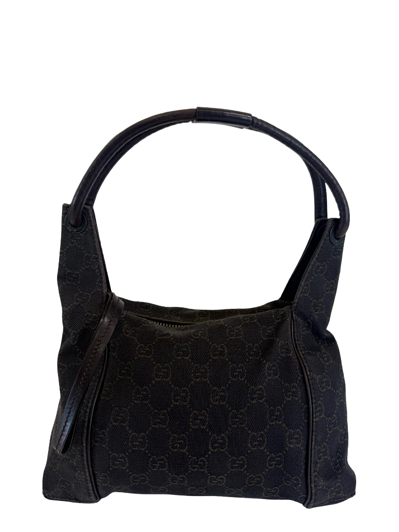 Gucci Black GG Denim Hobo Bag