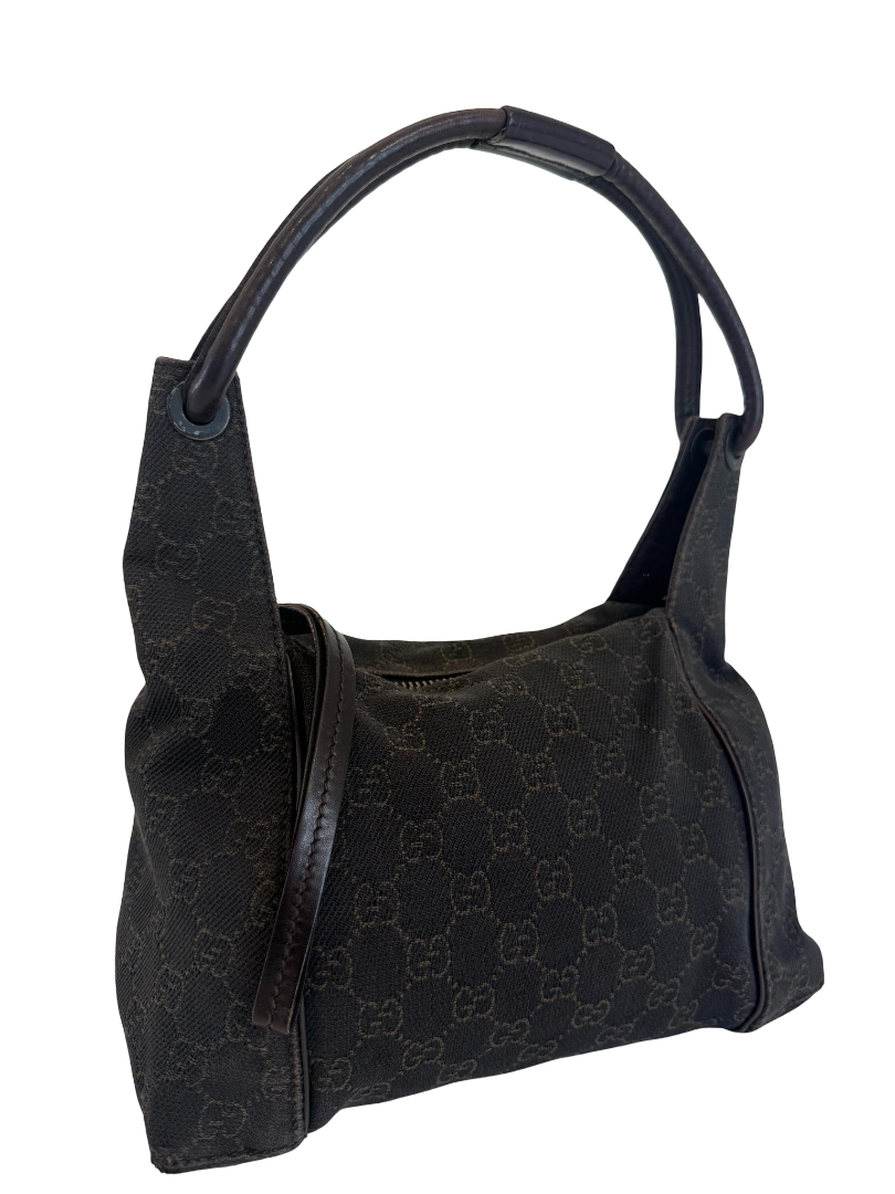 Gucci Black GG Denim Hobo Bag