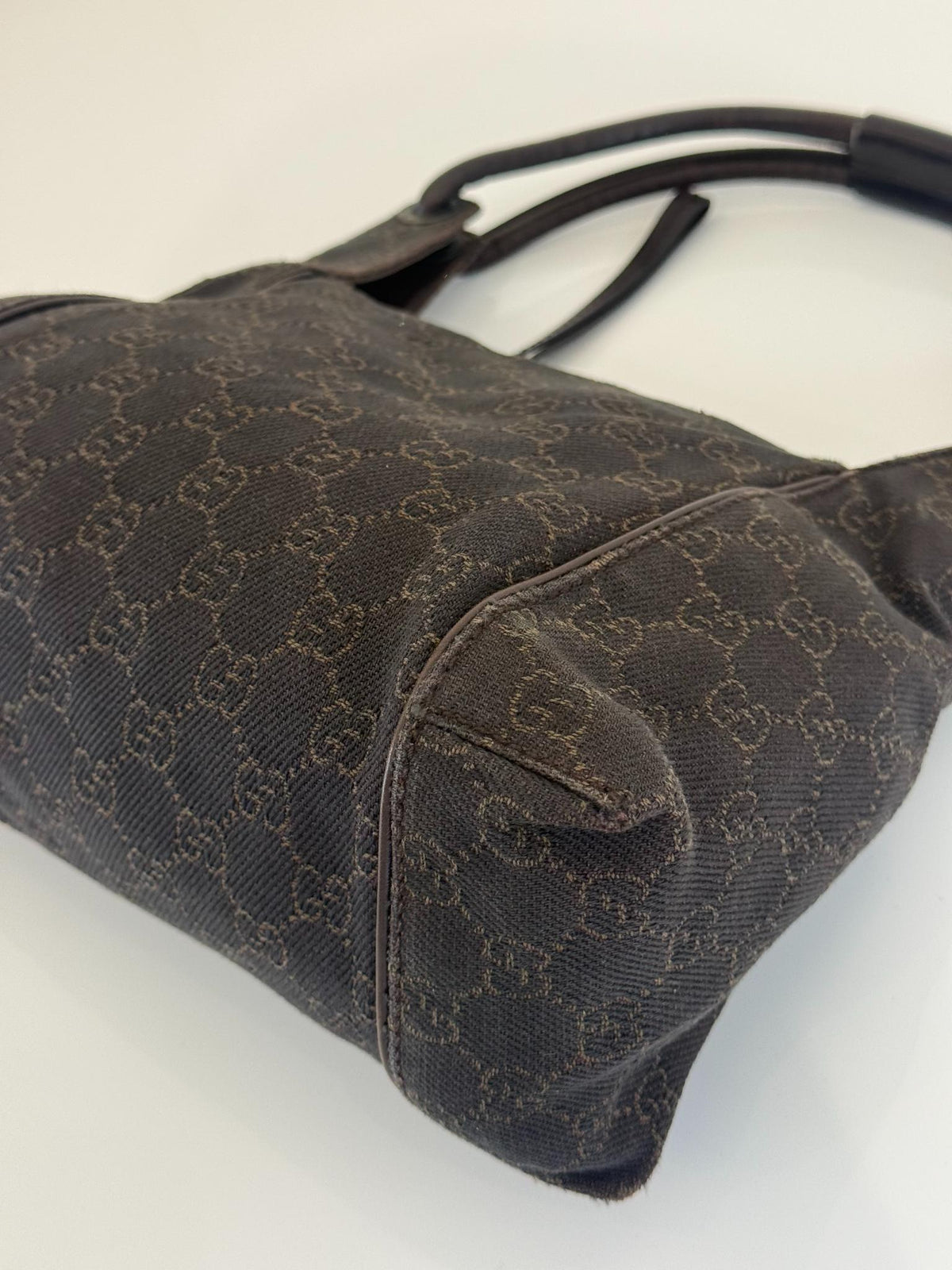 Gucci Black GG Denim Hobo Bag