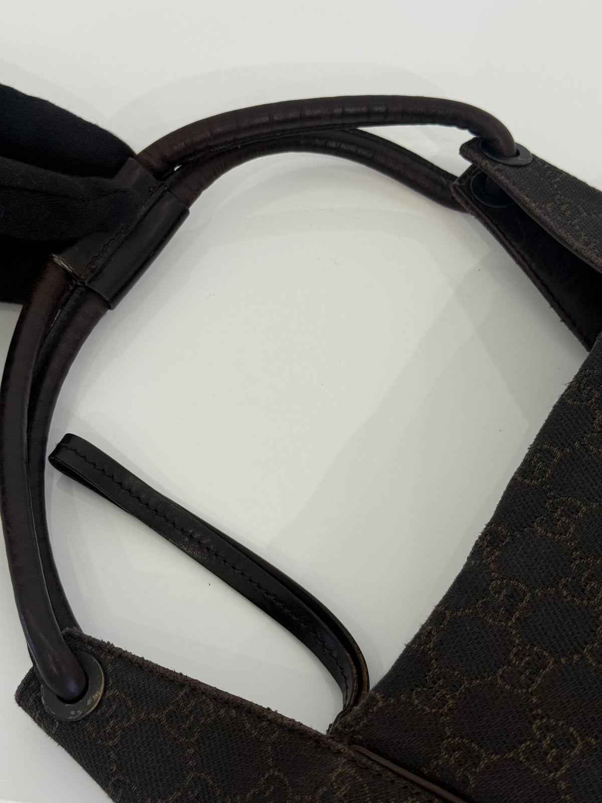 Gucci Black GG Denim Hobo Bag