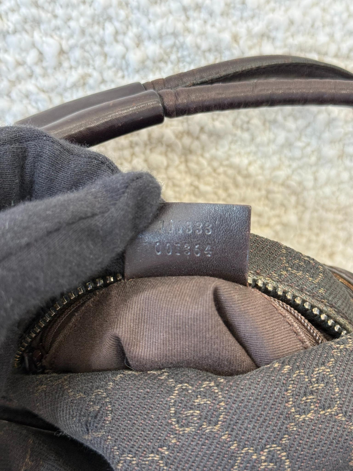 Gucci Black GG Denim Hobo Bag