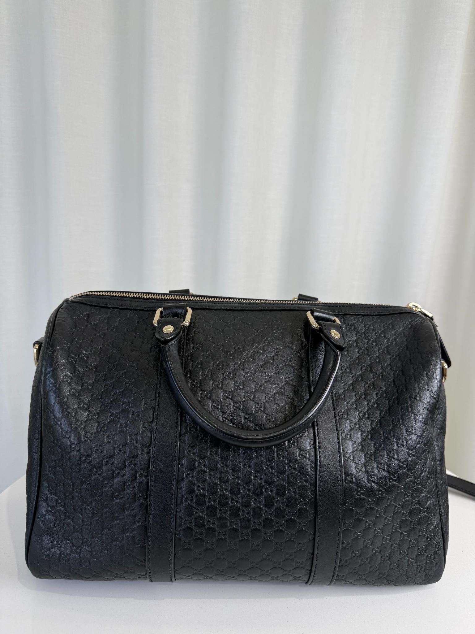 Gucci Black Microguccissima Leather Medium Joy Boston Bag