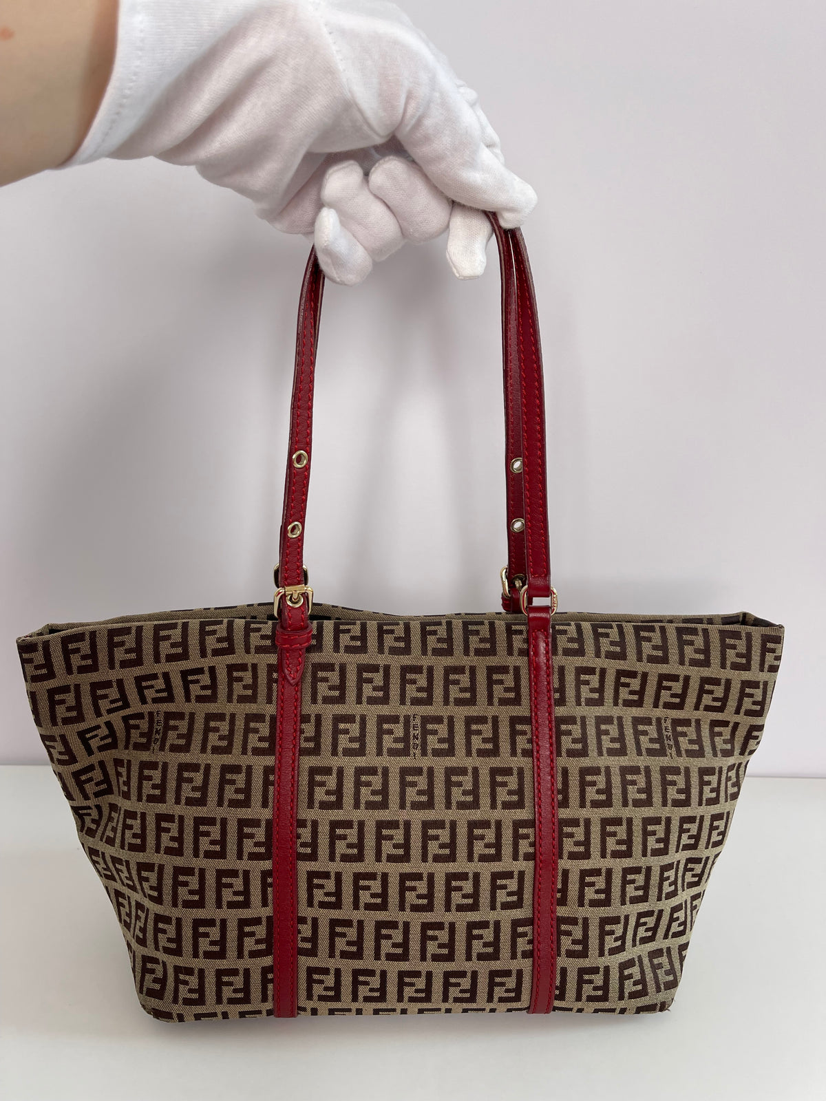 Fendi Tobacco Zucchino Canvas Superstar Medium Shopping Tote
