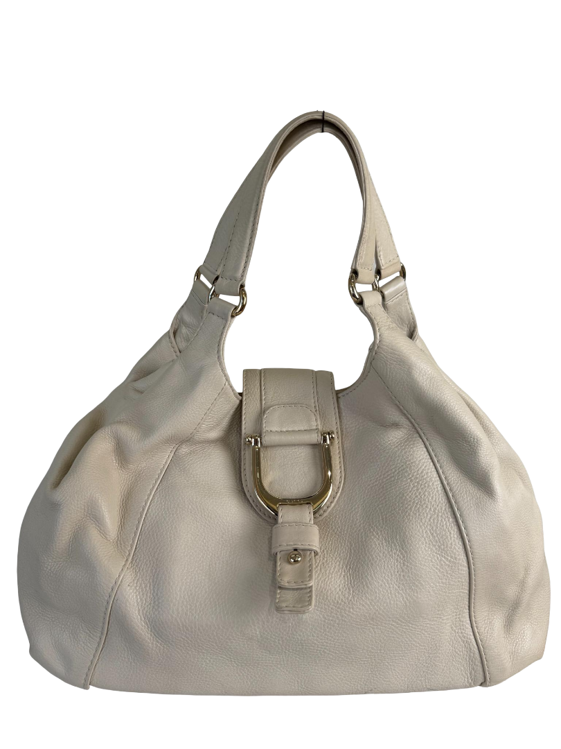 Gucci Greenwich Ivory Pebbled Leather Shoulder Bag